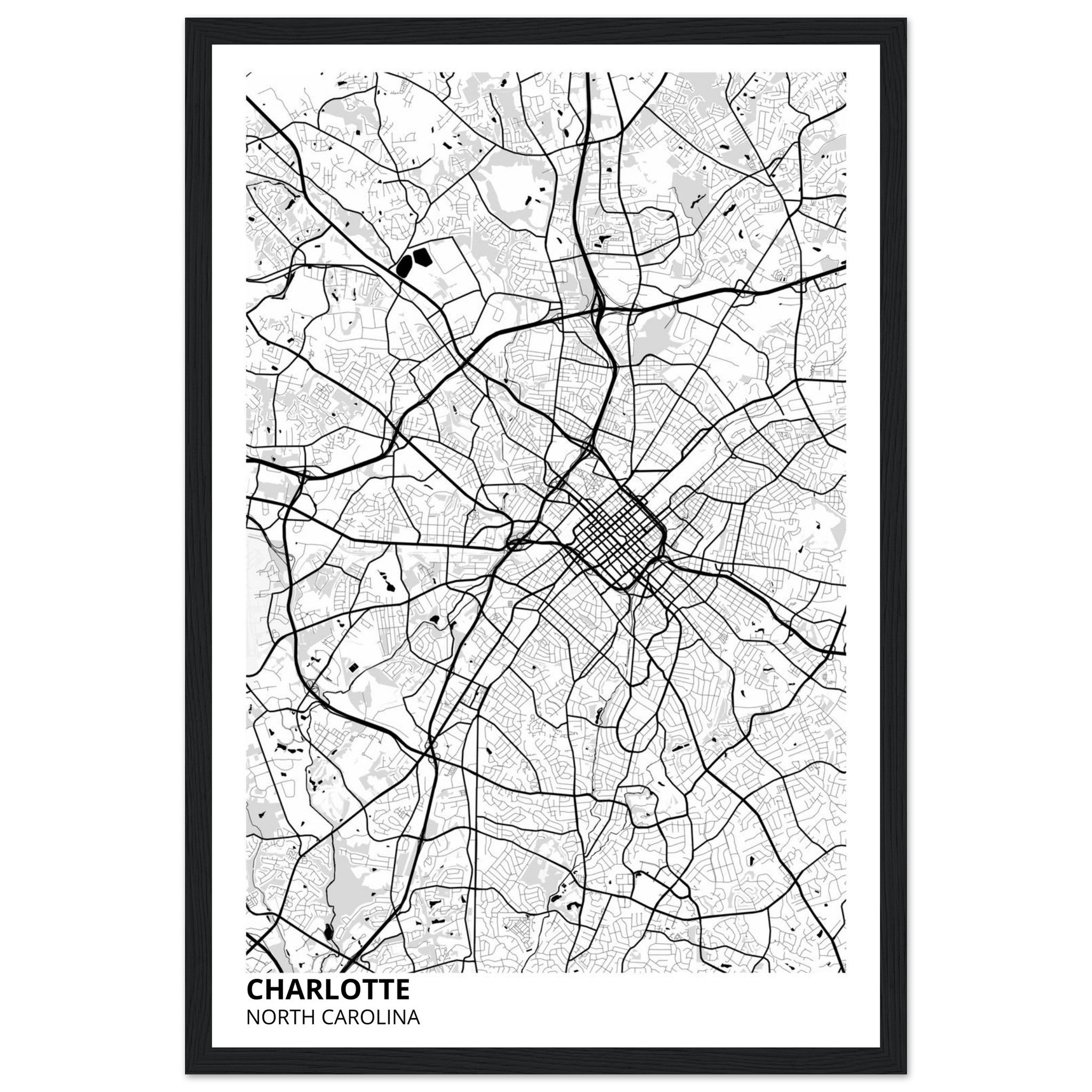 charlotte map poster print