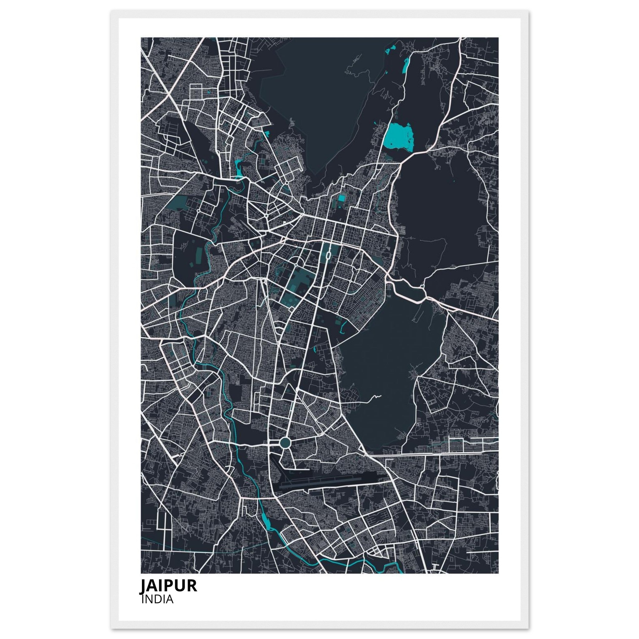 Jaipur India City Map Poster | Custom Map Art Print - Ink And Atlas