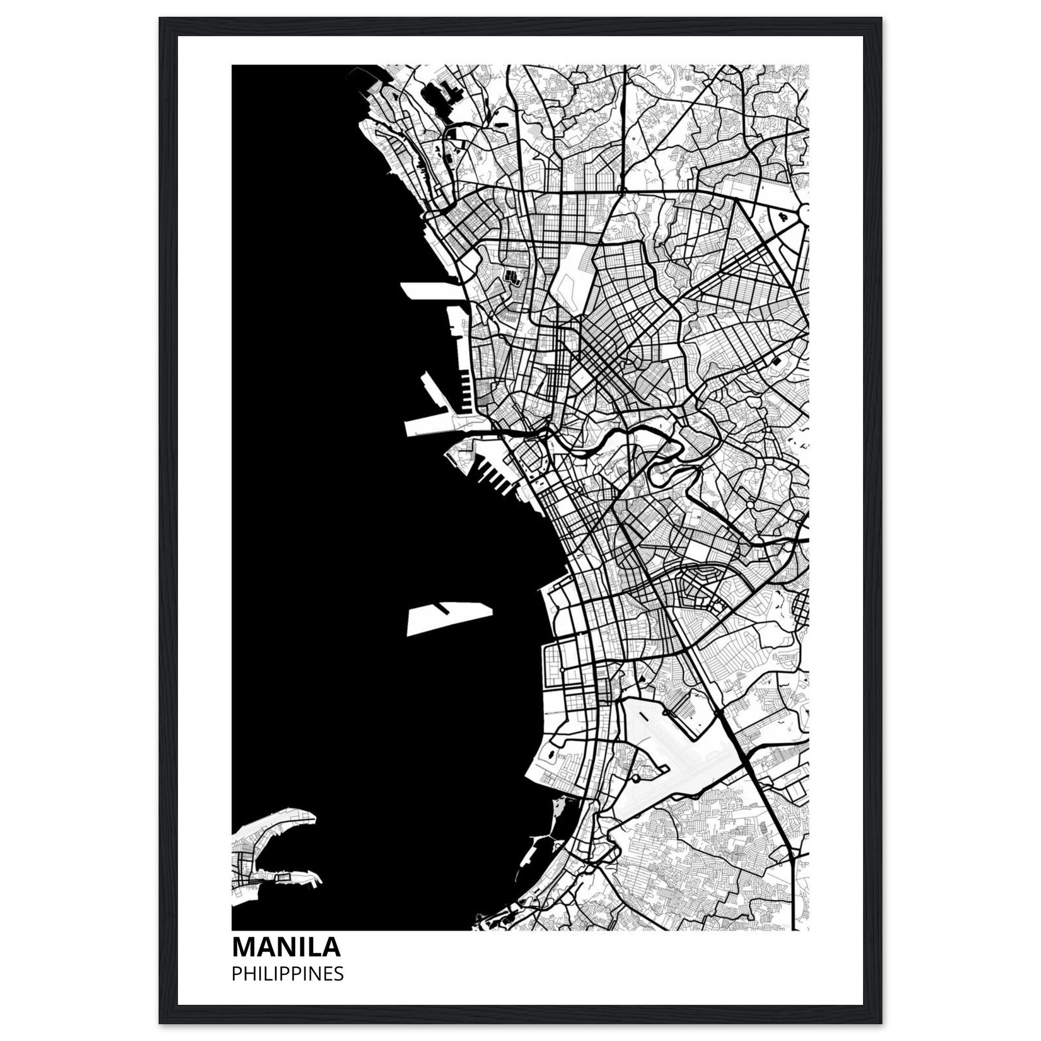 manila philippines map poster print