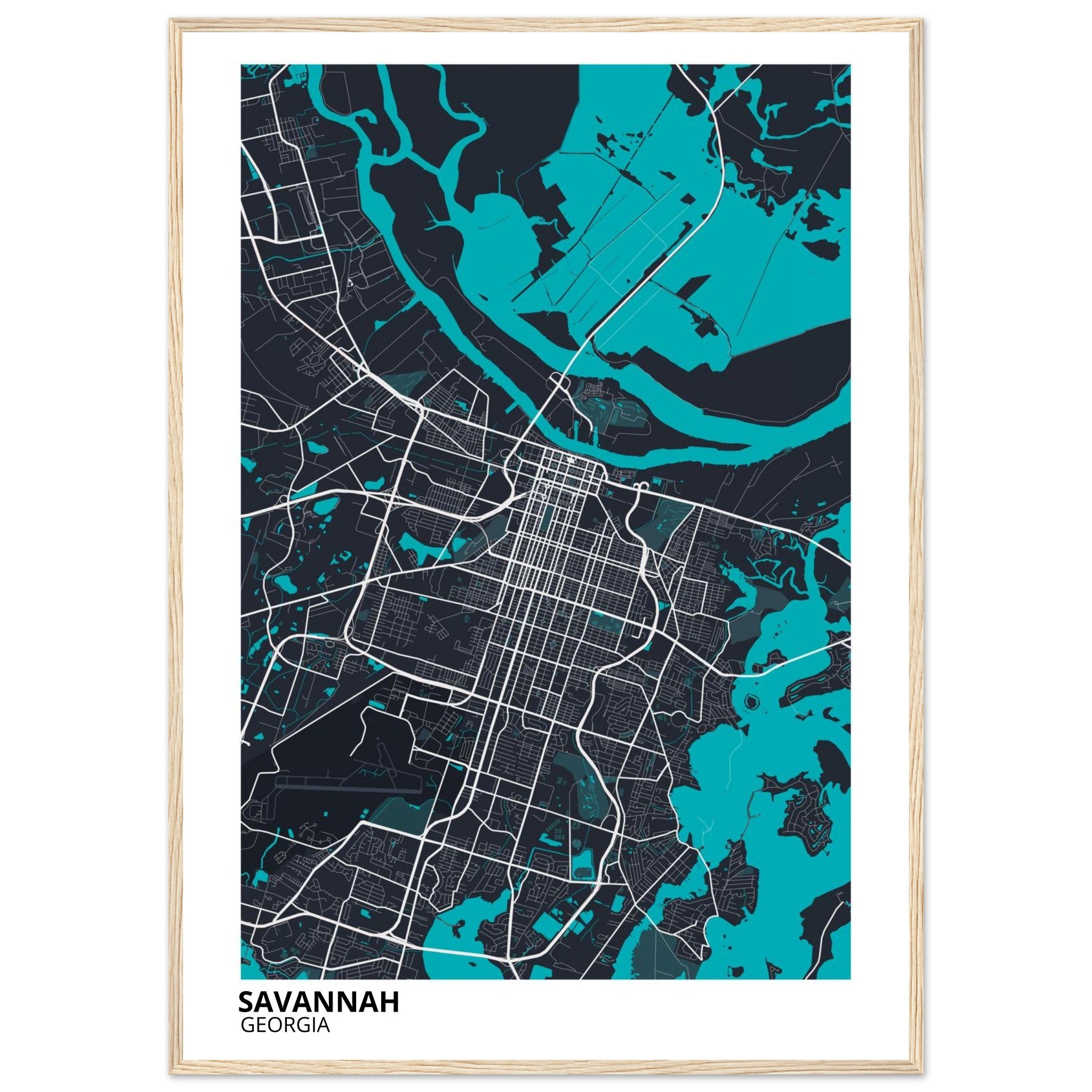 Savannah Georgia City Map Poster | Custom Map Art Print - Ink And Atlas