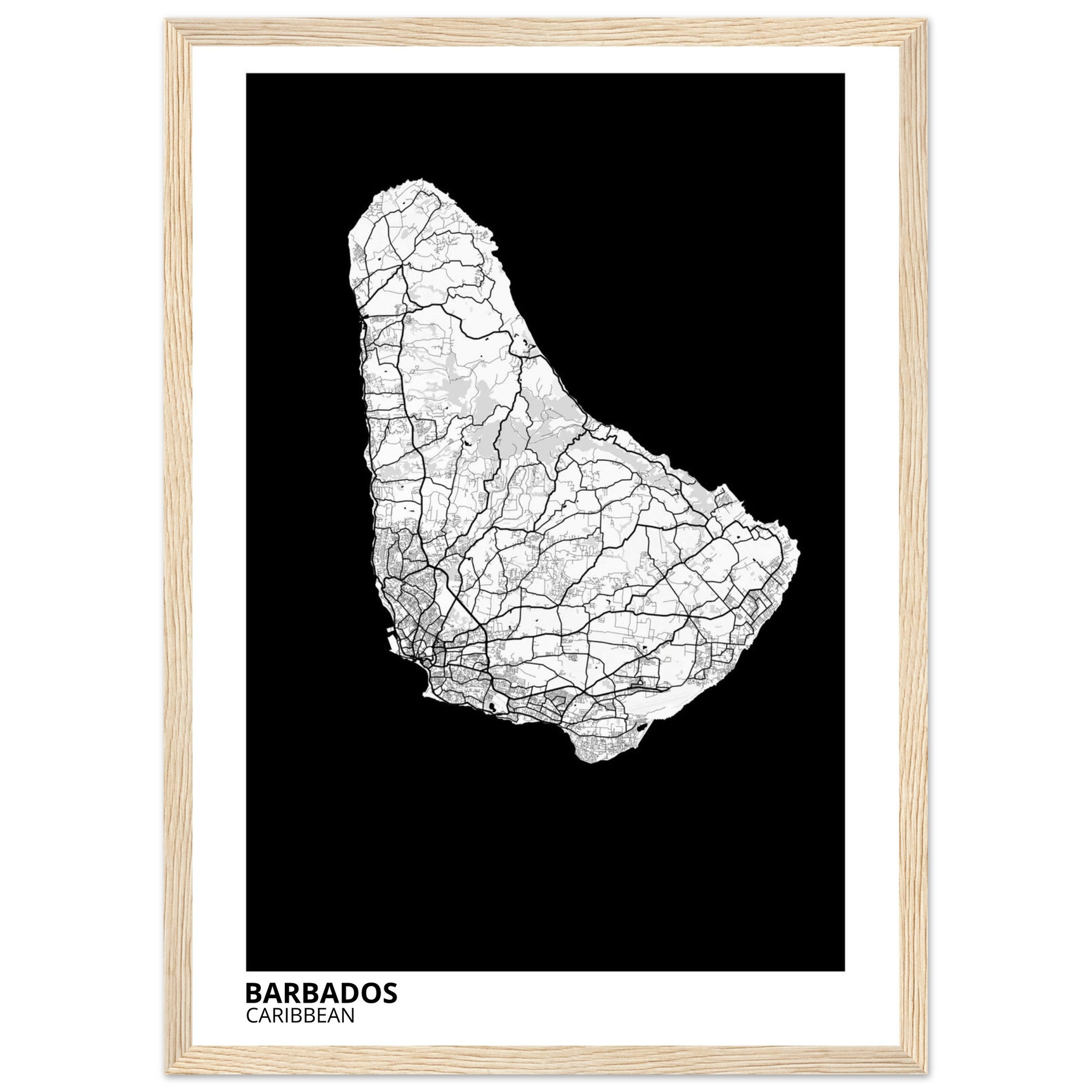 Barbados Caribbean City Map Poster | Custom Map Art Print - Ink And Atlas