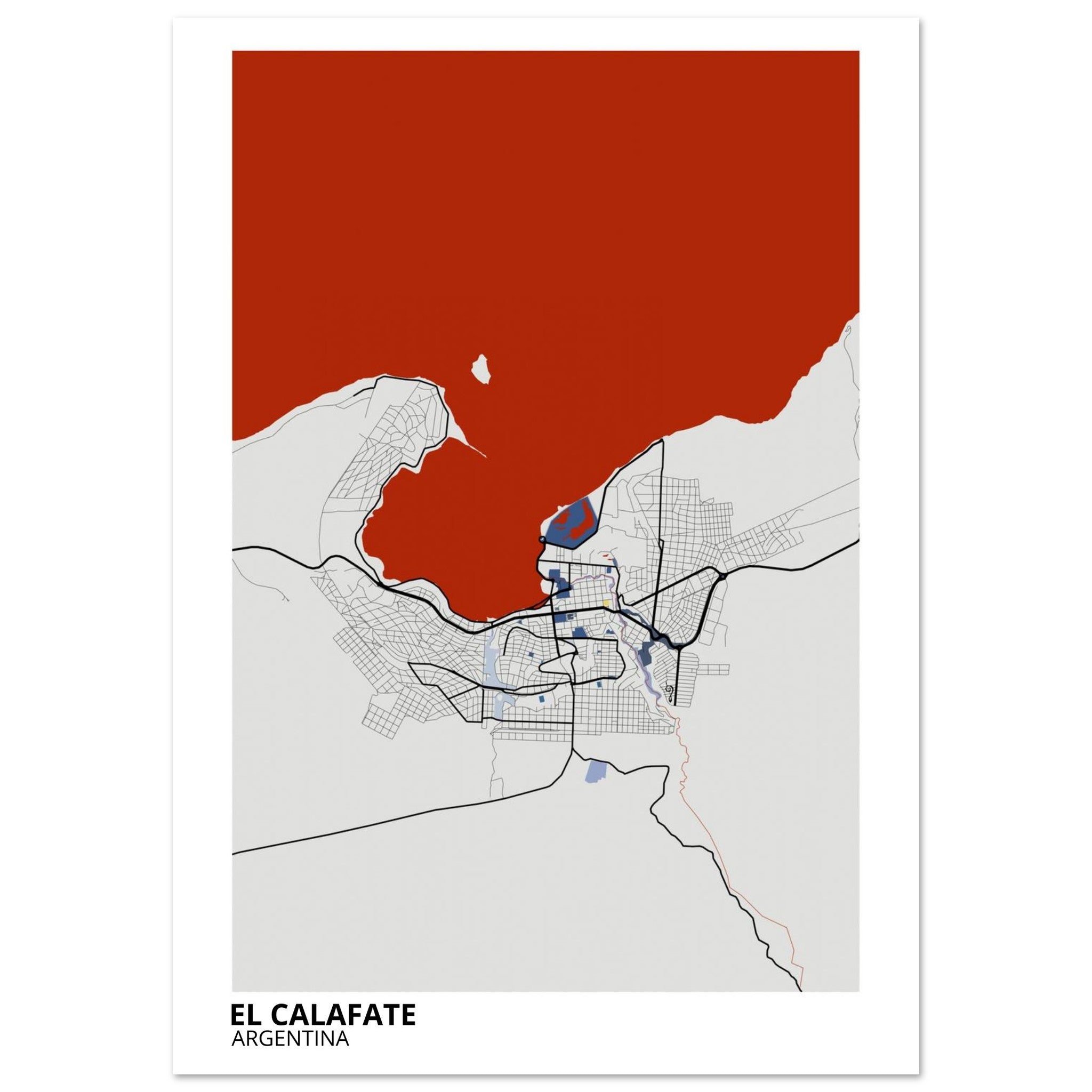 El Calafate Argentina City Map Poster | Custom Map Art Print - Ink And Atlas