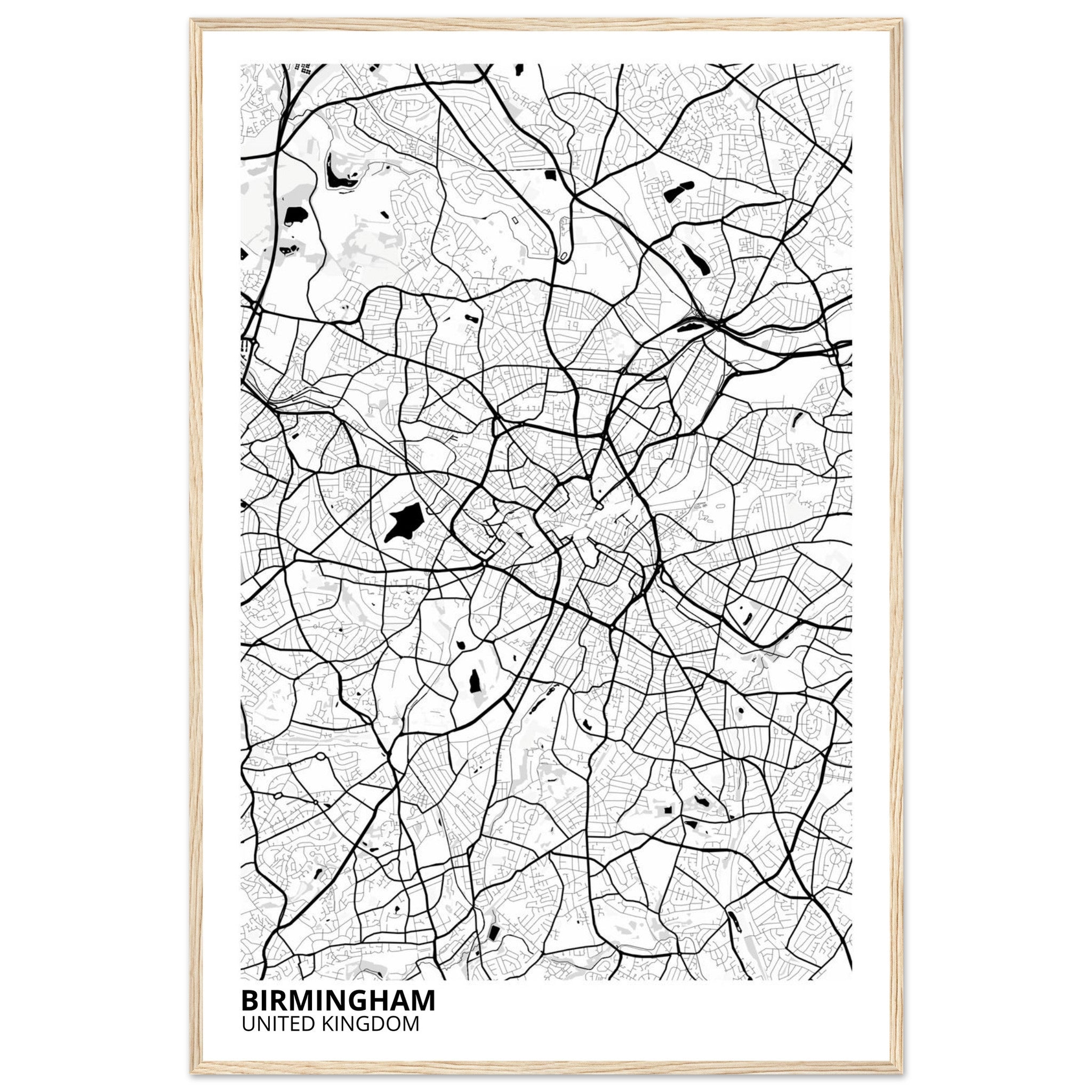 Birmingham United Kingdom City Map Poster | Custom Map Art Print - Ink And Atlas