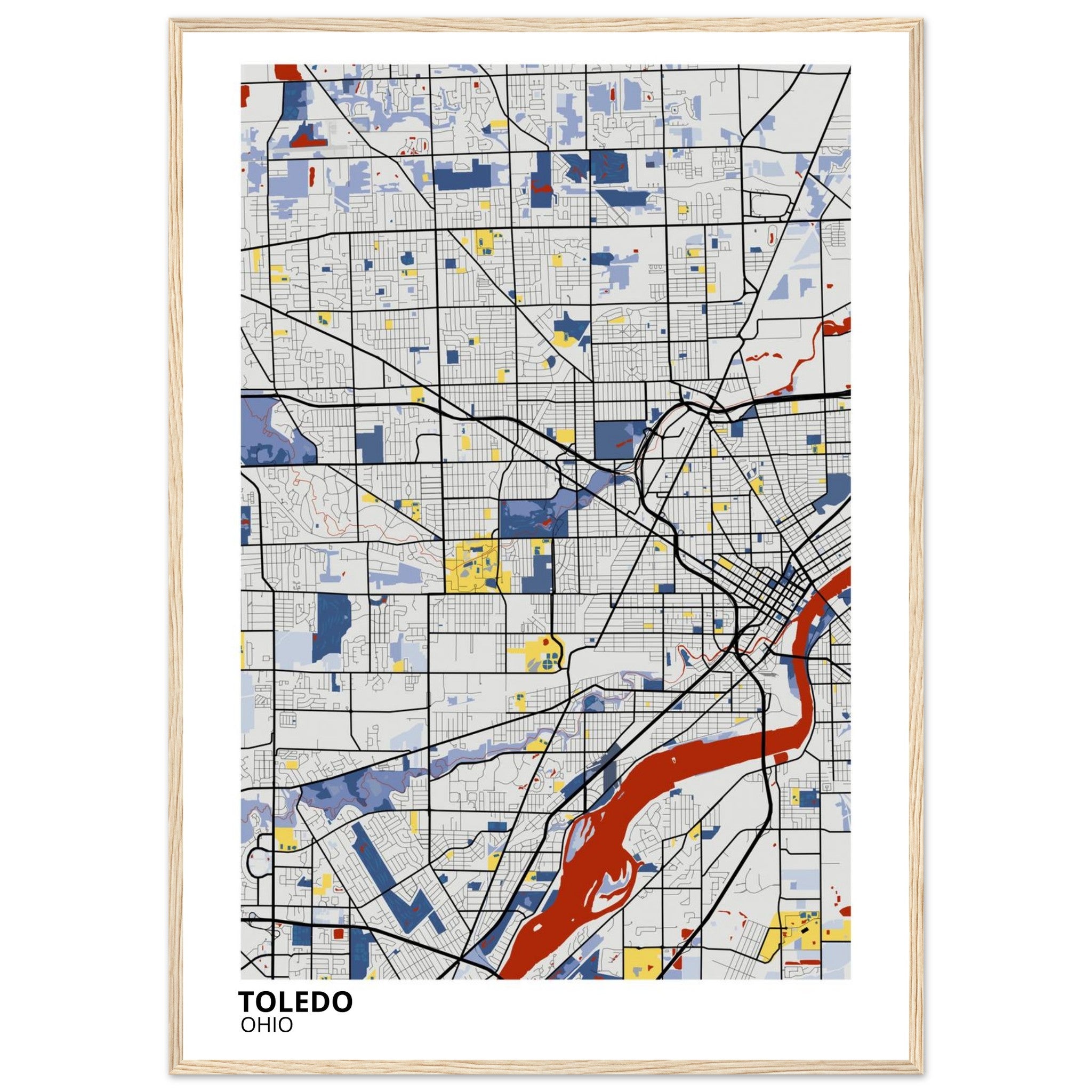 toledo map poster print