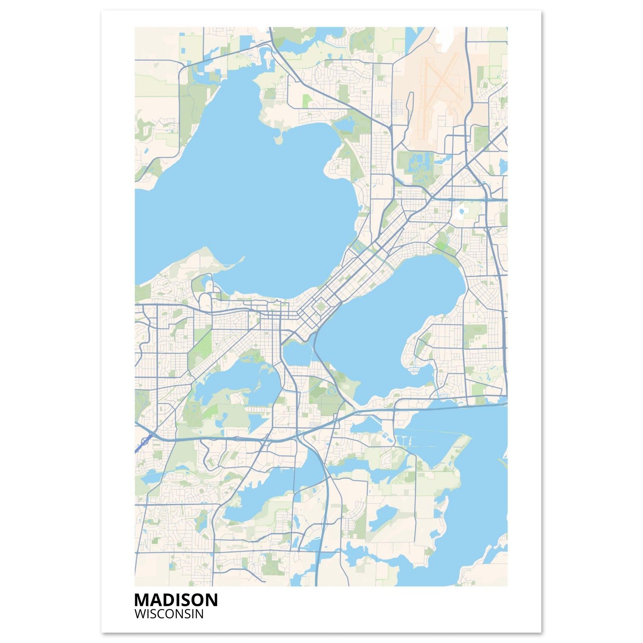 madison map poster print