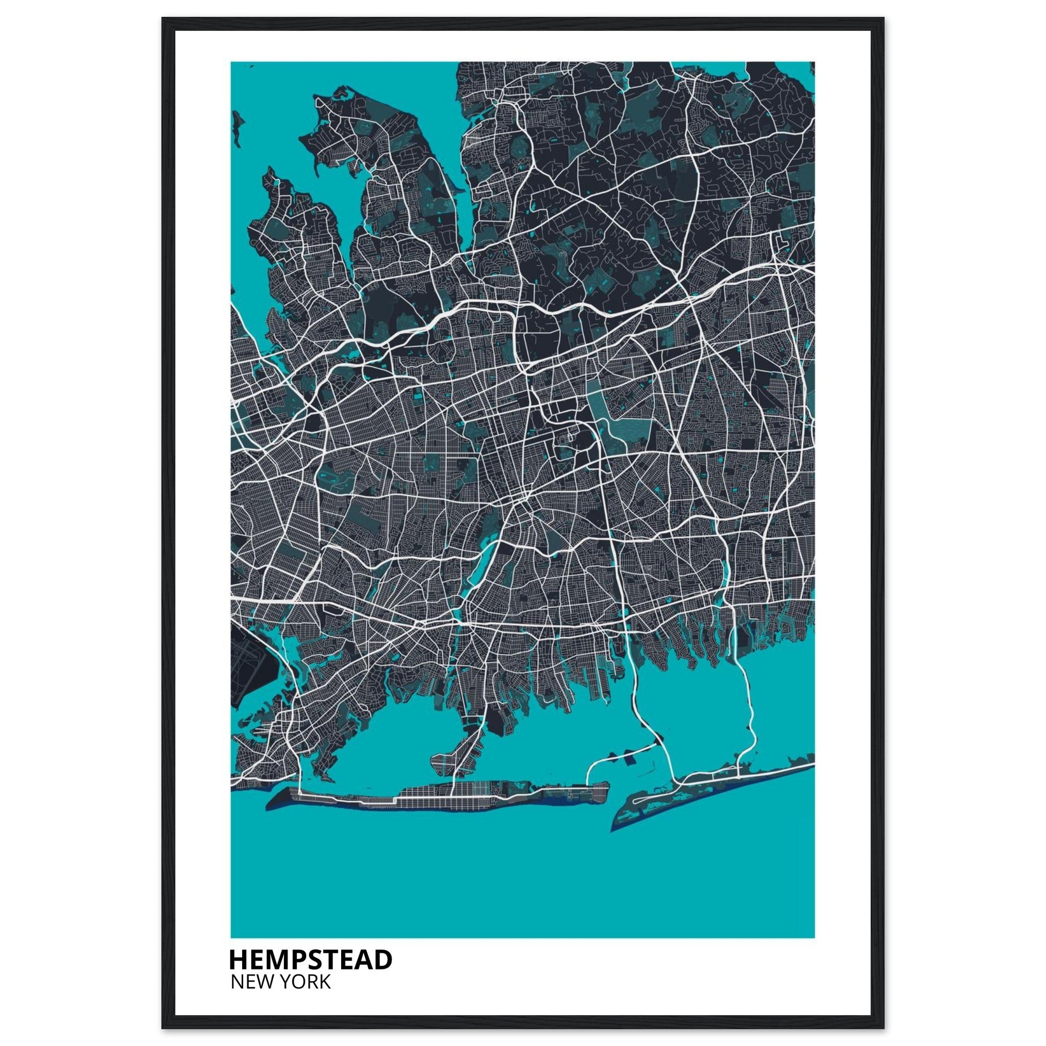 hempstead map poster print