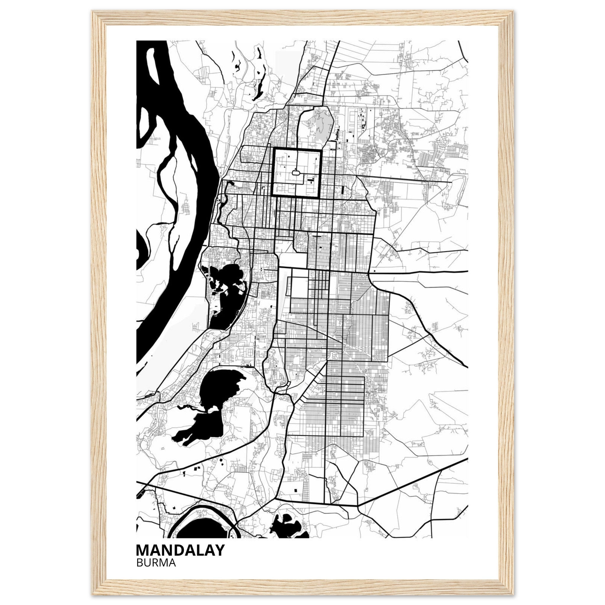 Mandalay Burma City Map Poster | Custom Map Art Print - Ink And Atlas