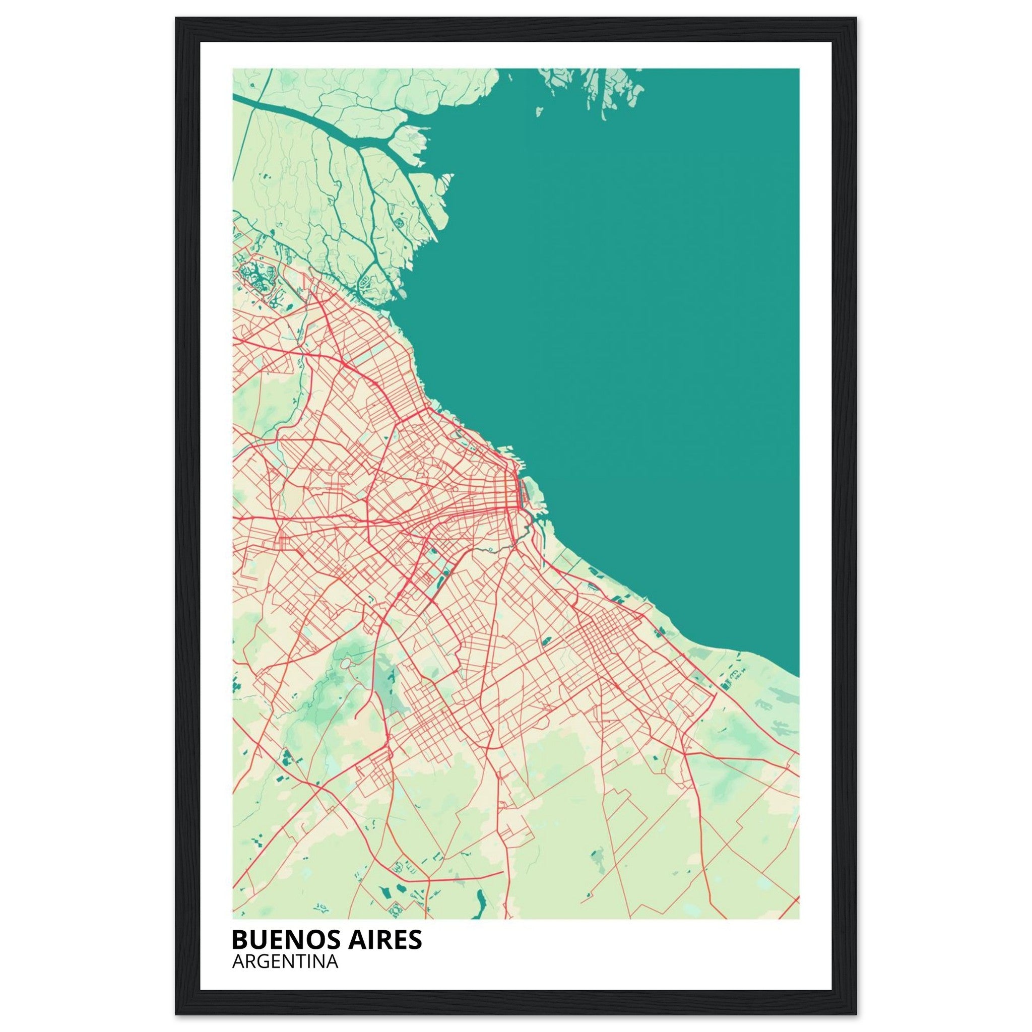 buenos aires argentina map poster print