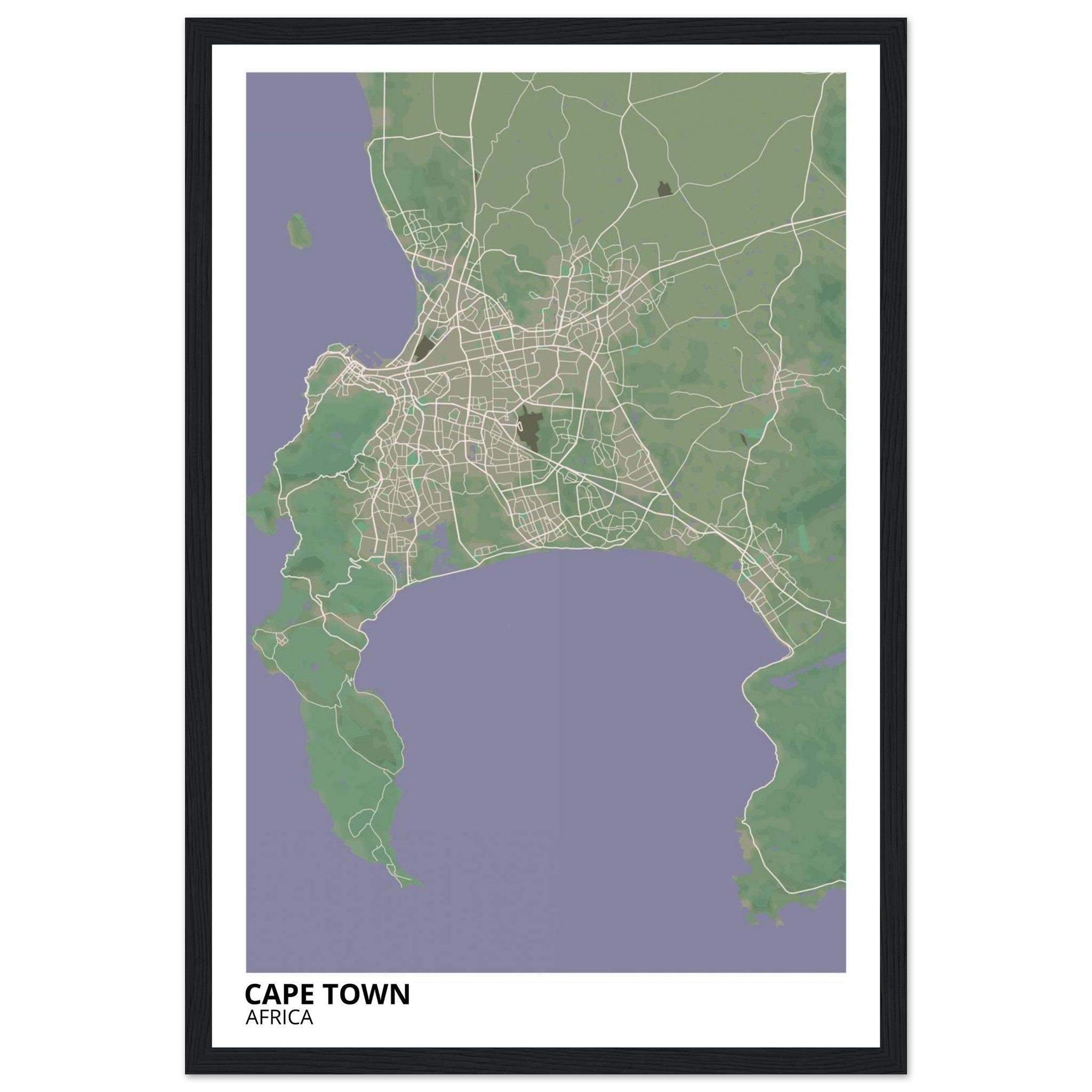 Cape Town South Africa City Map Poster | Custom Map Art Print - Ink And Atlas