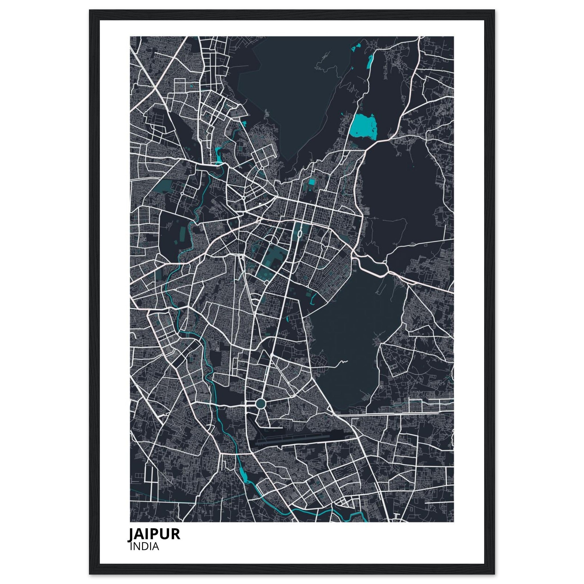 Jaipur India City Map Poster | Custom Map Art Print - Ink And Atlas