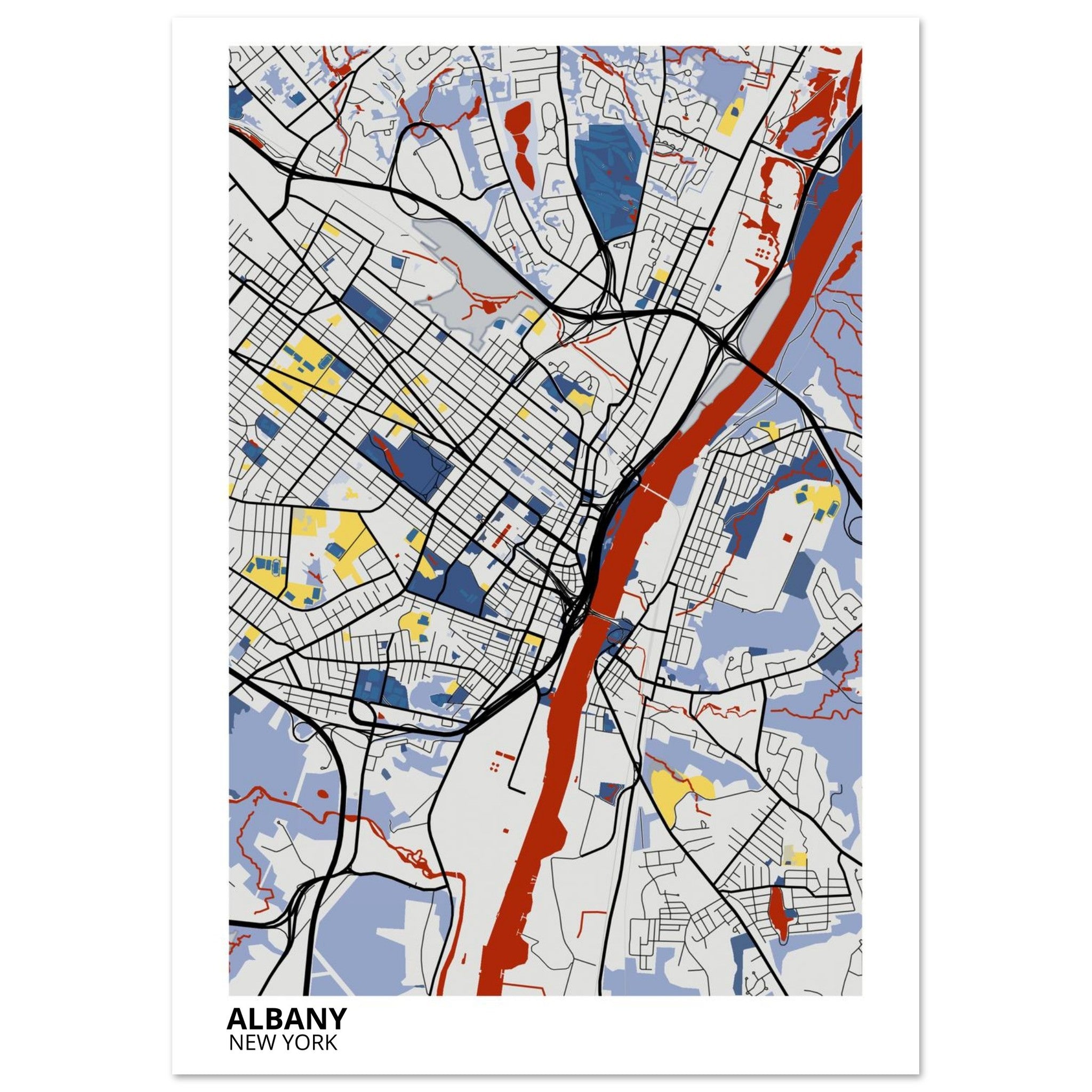 albany map poster print