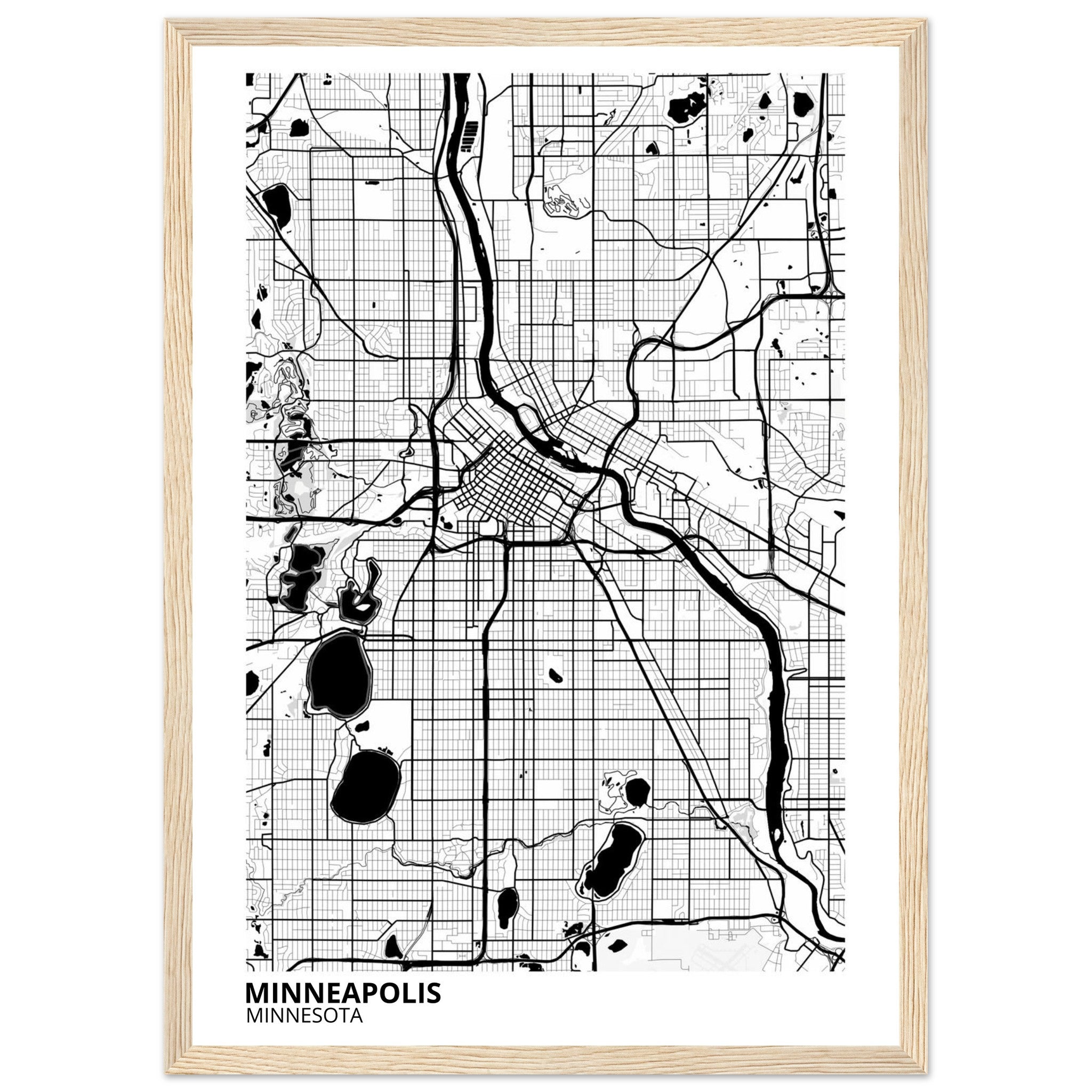 minneapolis map poster print