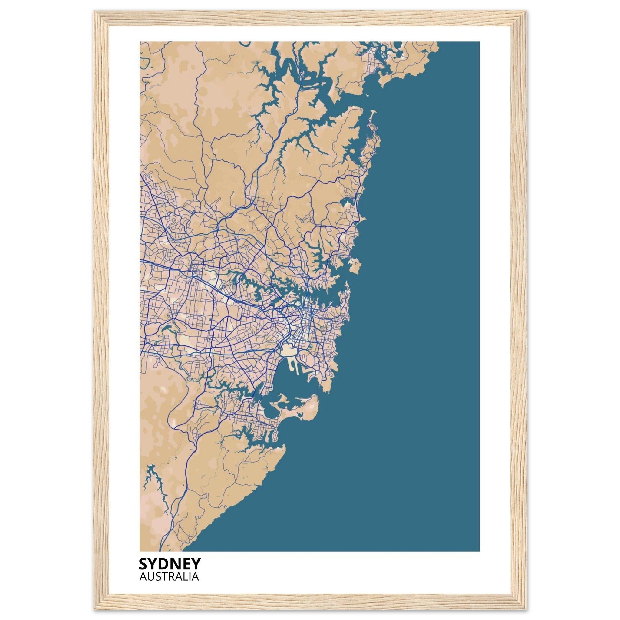 Sydney Australia City Map Poster | Custom Map Art Print - Ink And Atlas