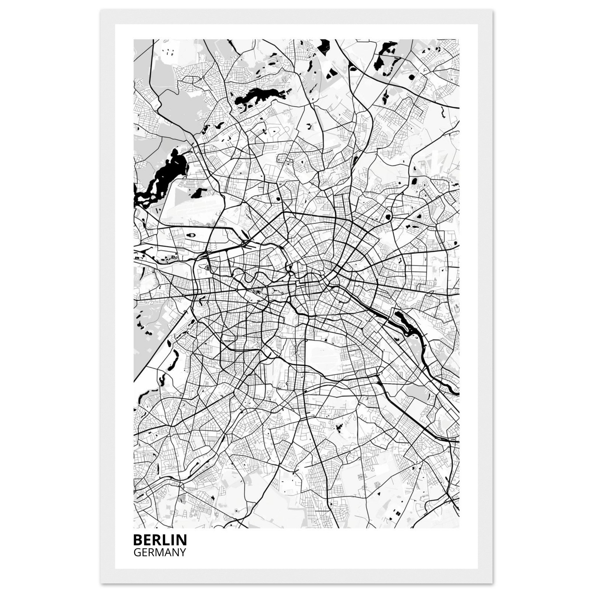 Berlin Germany City Map Poster | Custom Map Art Print - Ink And Atlas