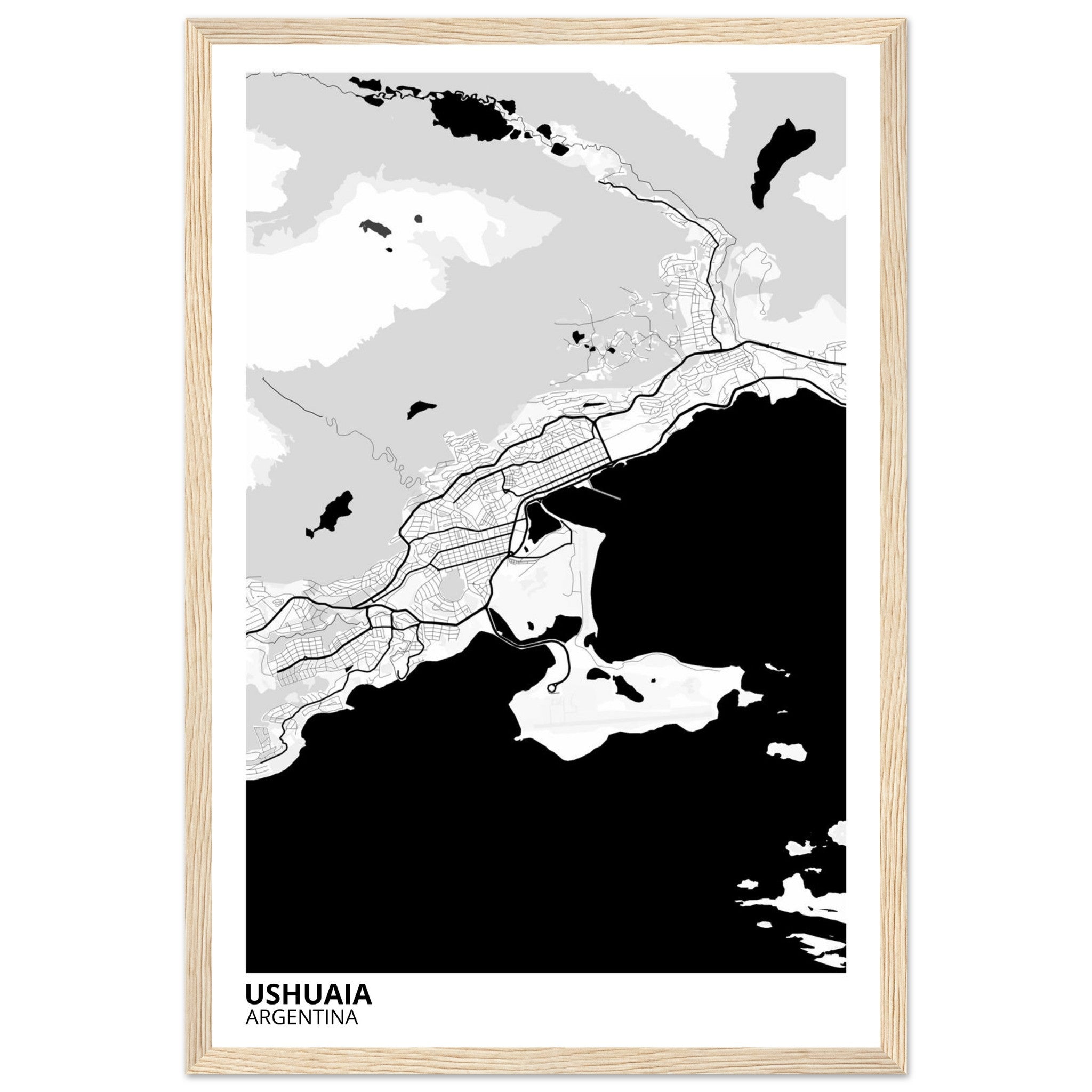 Ushuaia Argentina City Map Poster | Custom Map Art Print - Ink And Atlas