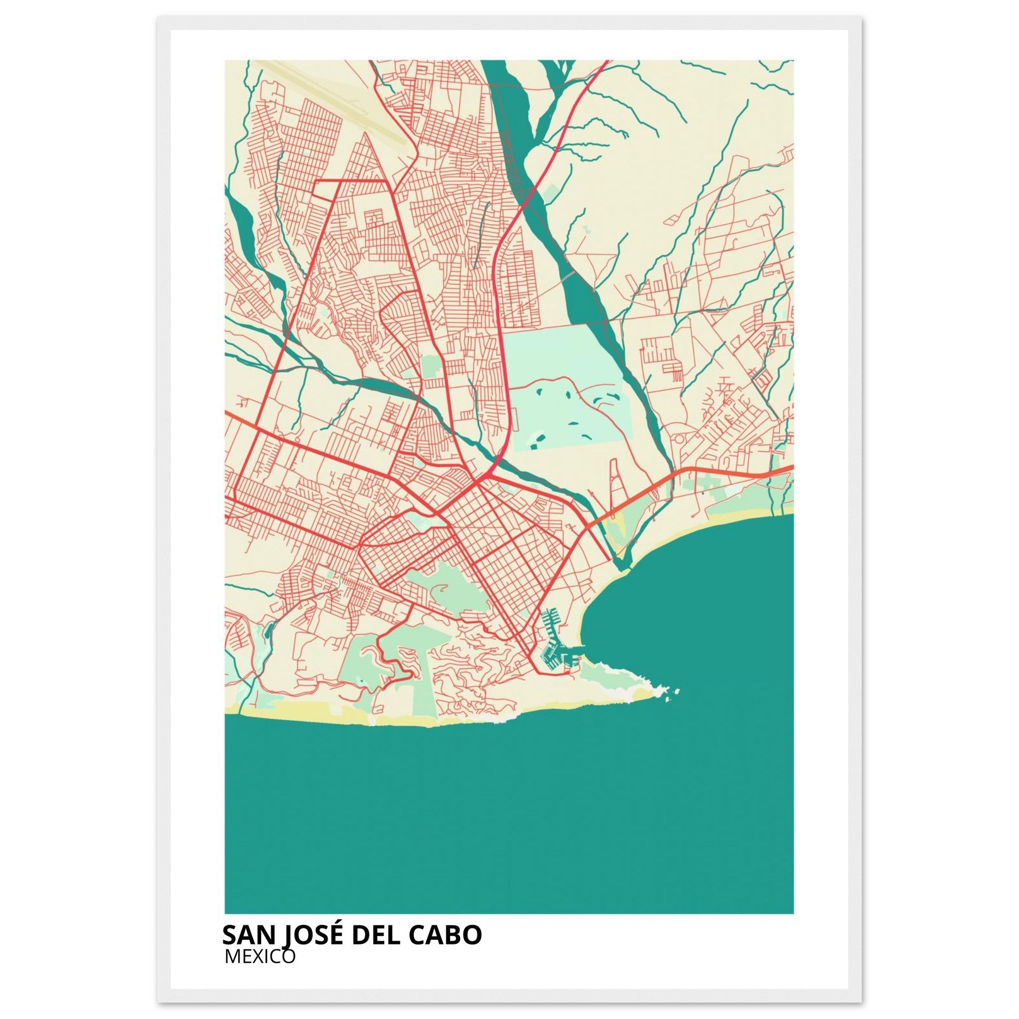 San Jose Del Cabo Mexico City Map Poster | Custom Map Art Print - Ink And Atlas