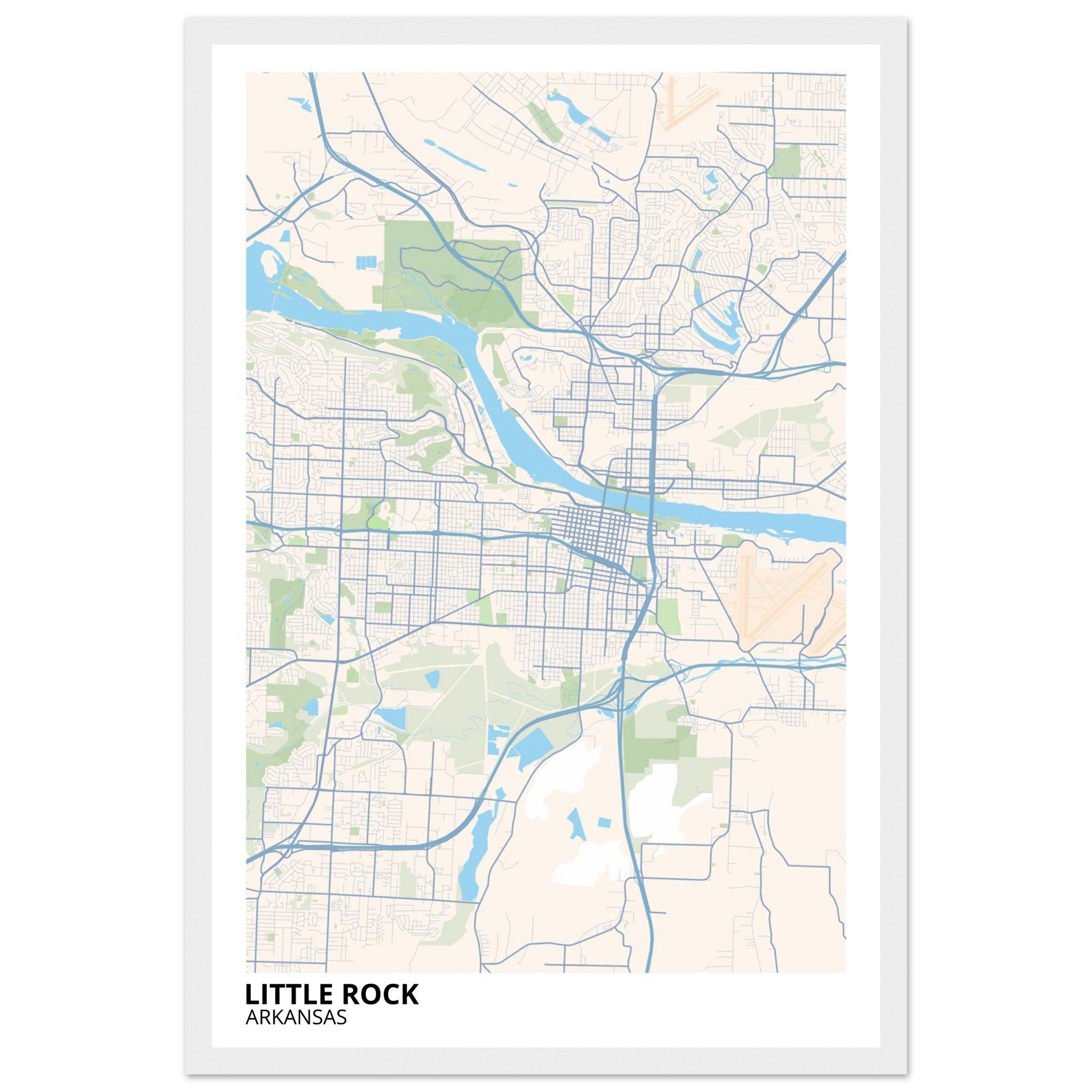 little rock map poster print