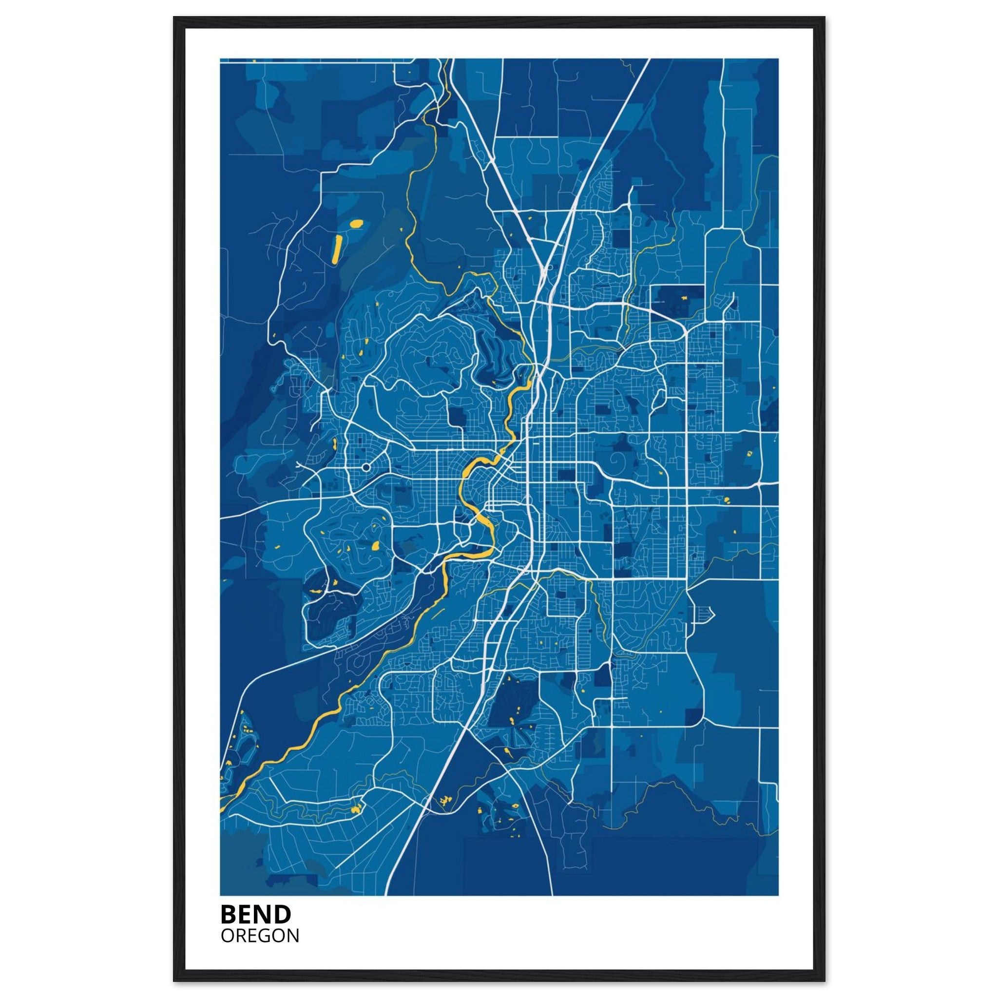 Bend Oregon City Map Poster | Custom Map Art Print - Ink And Atlas