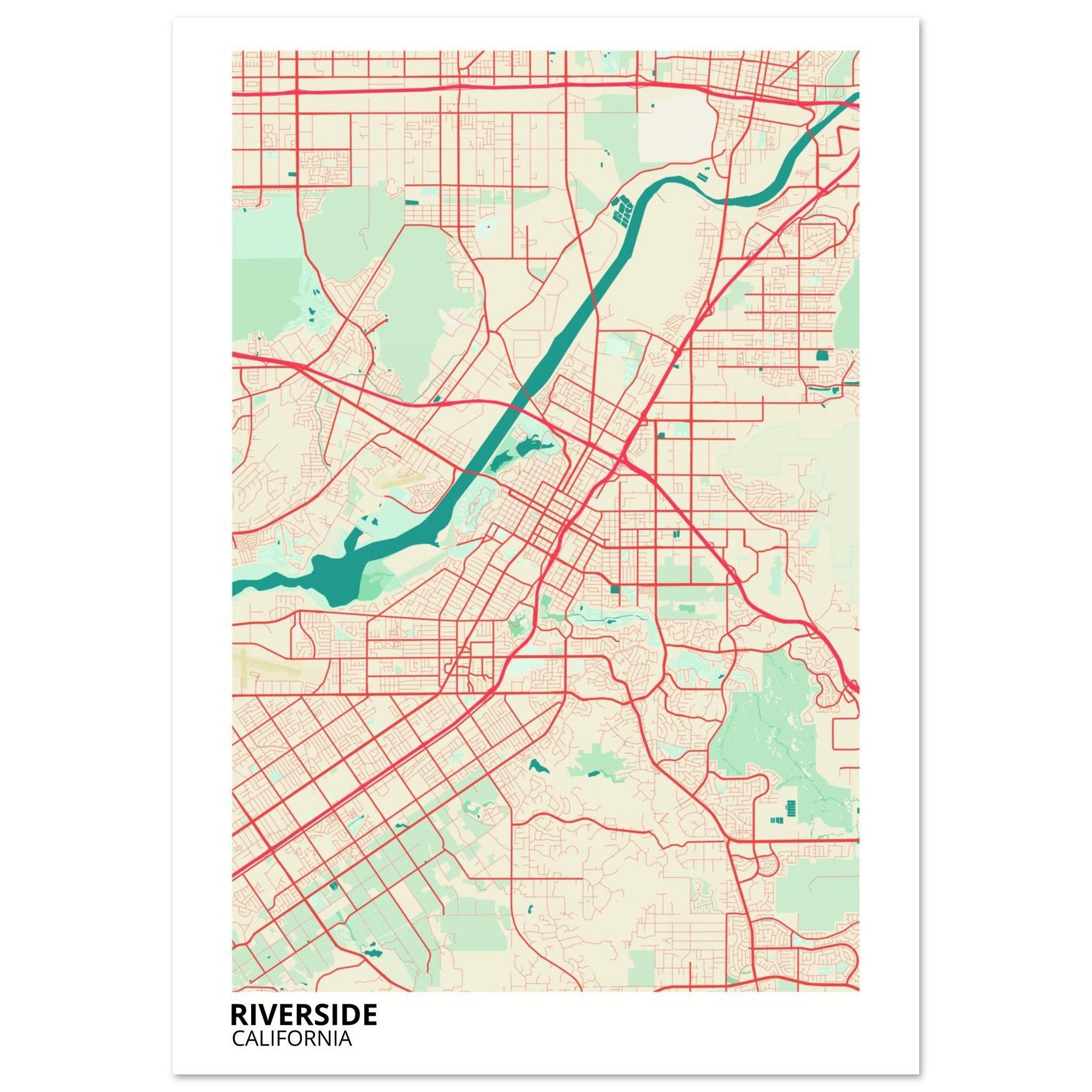 riverside map poster print