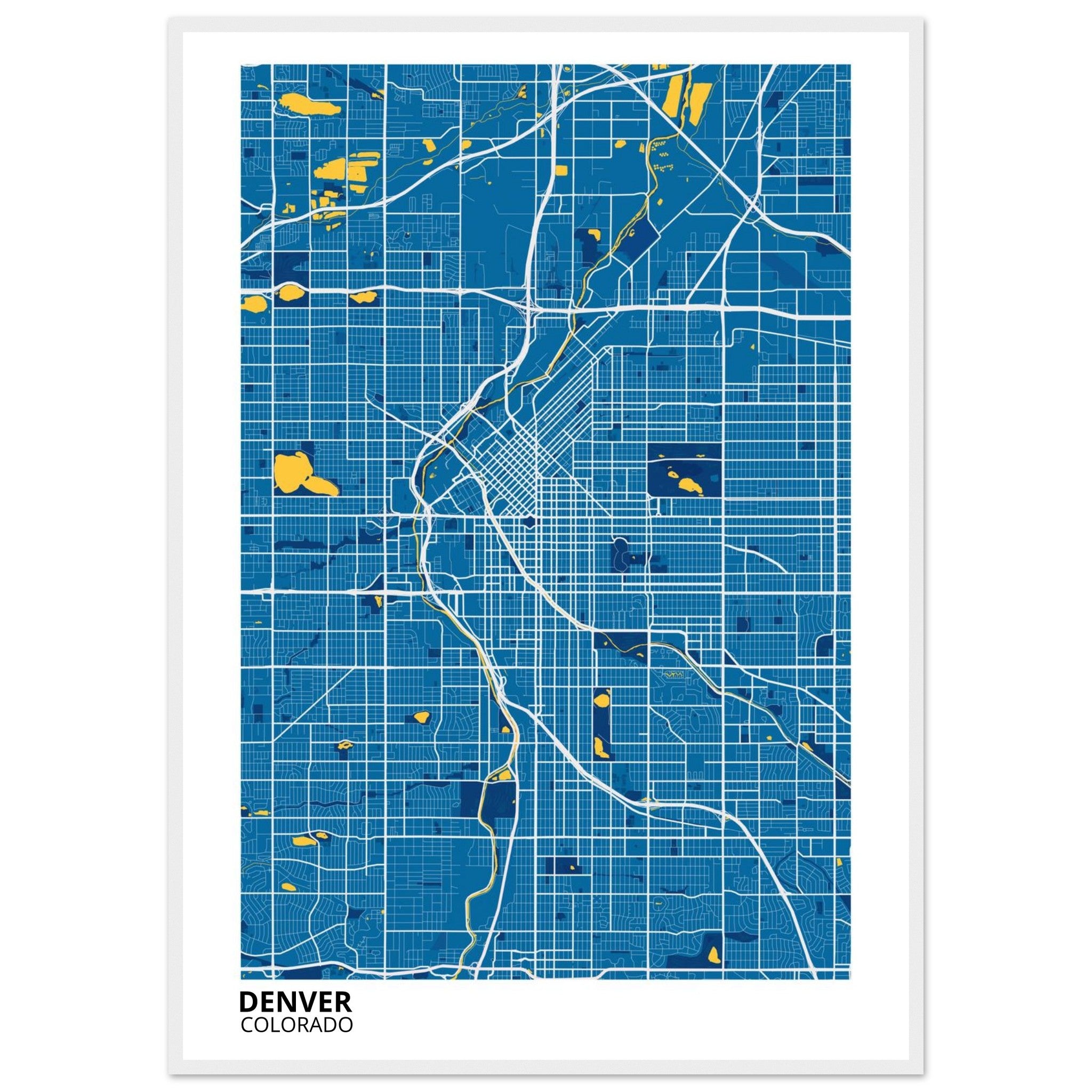 denver map poster print