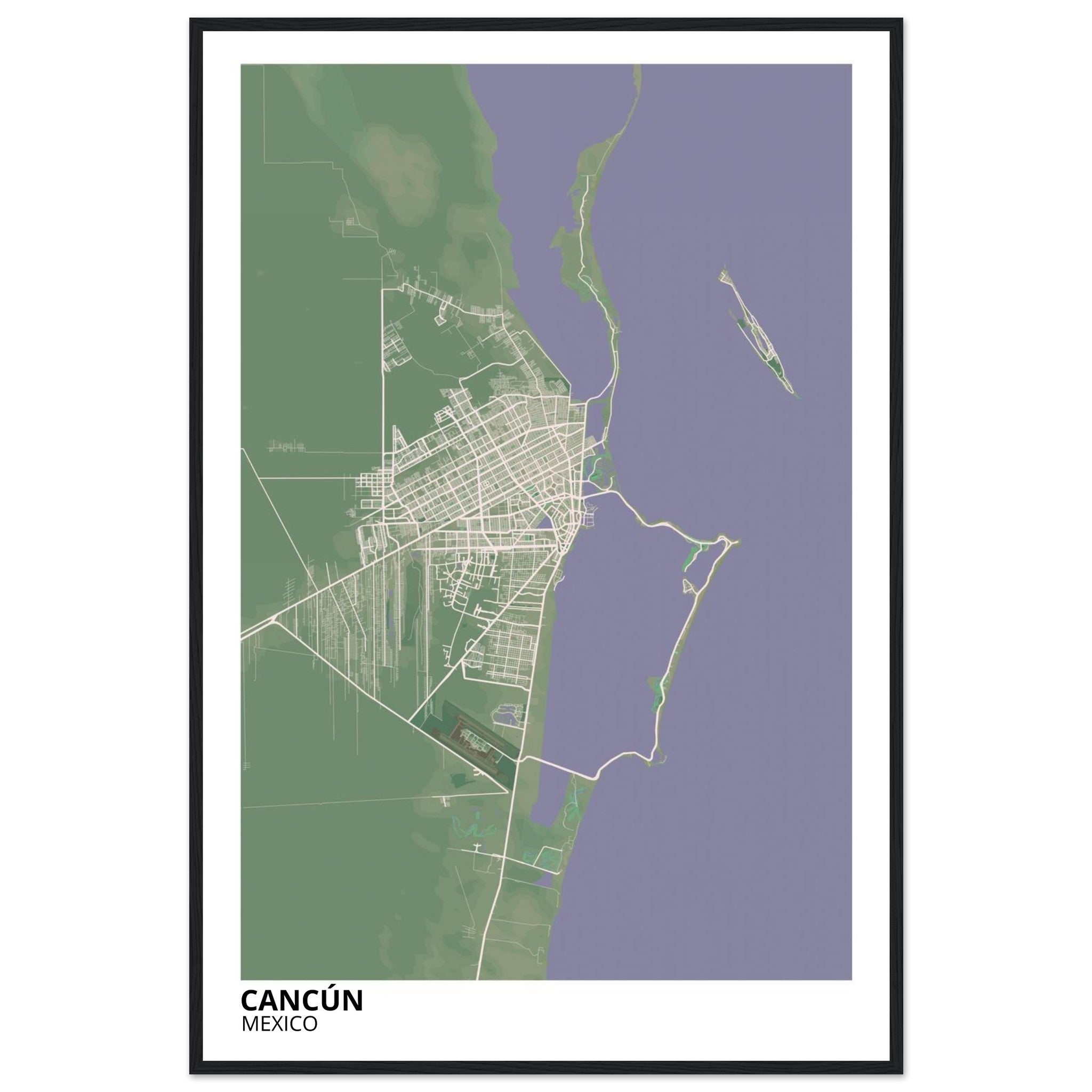 Cancun Mexico City Map Poster | Custom Map Art Print - Ink And Atlas