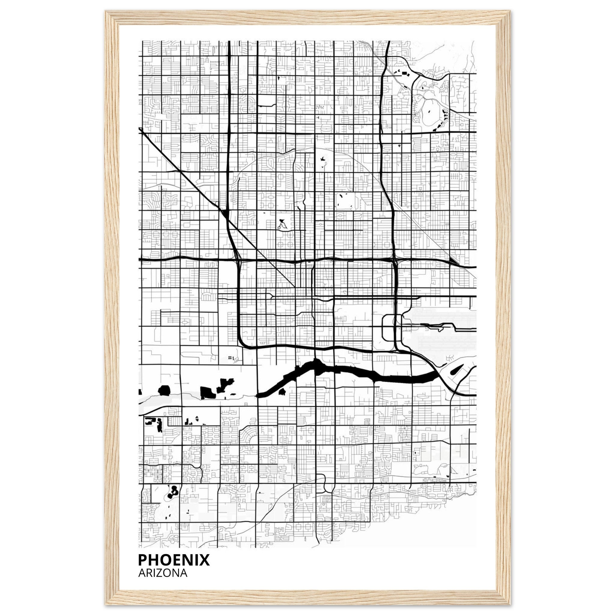 phoenix map poster print