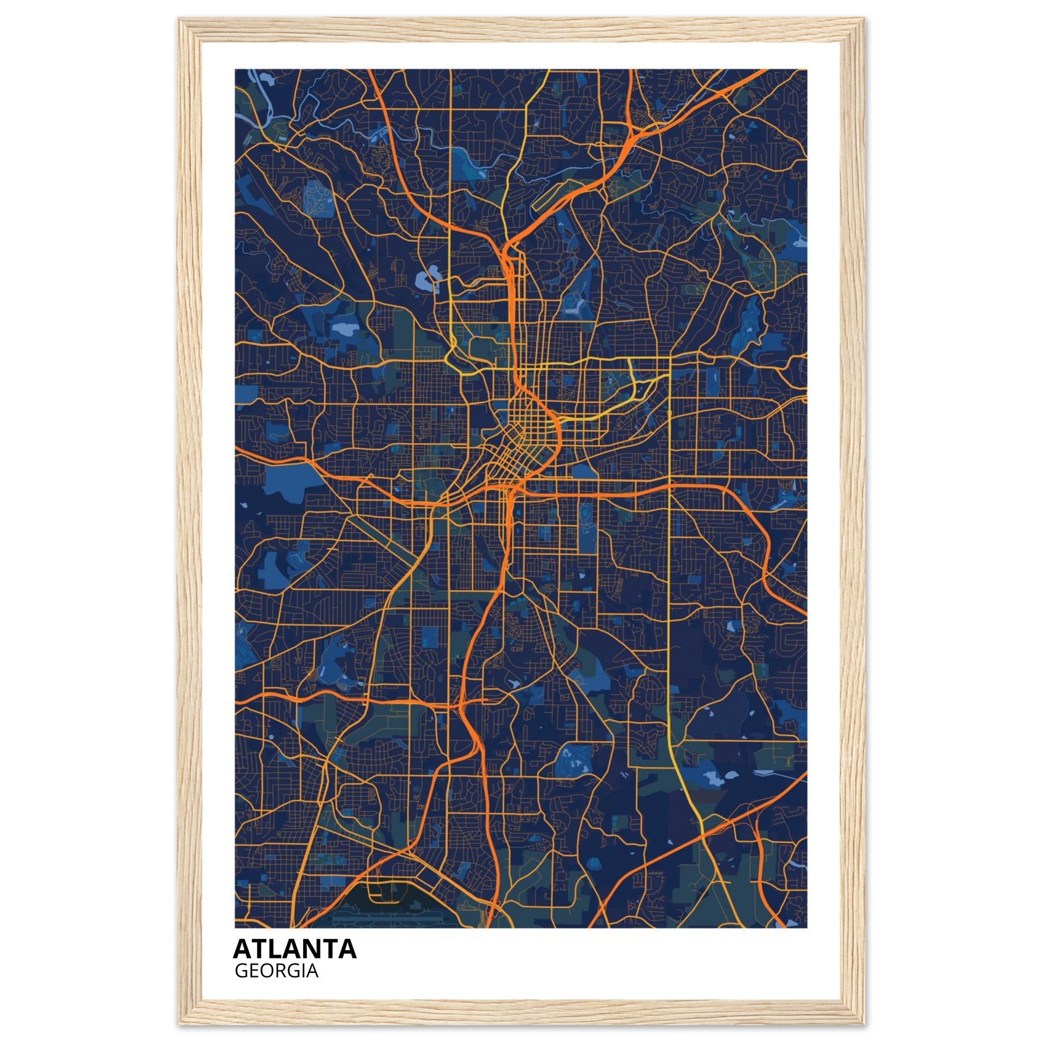 atlanta map poster print