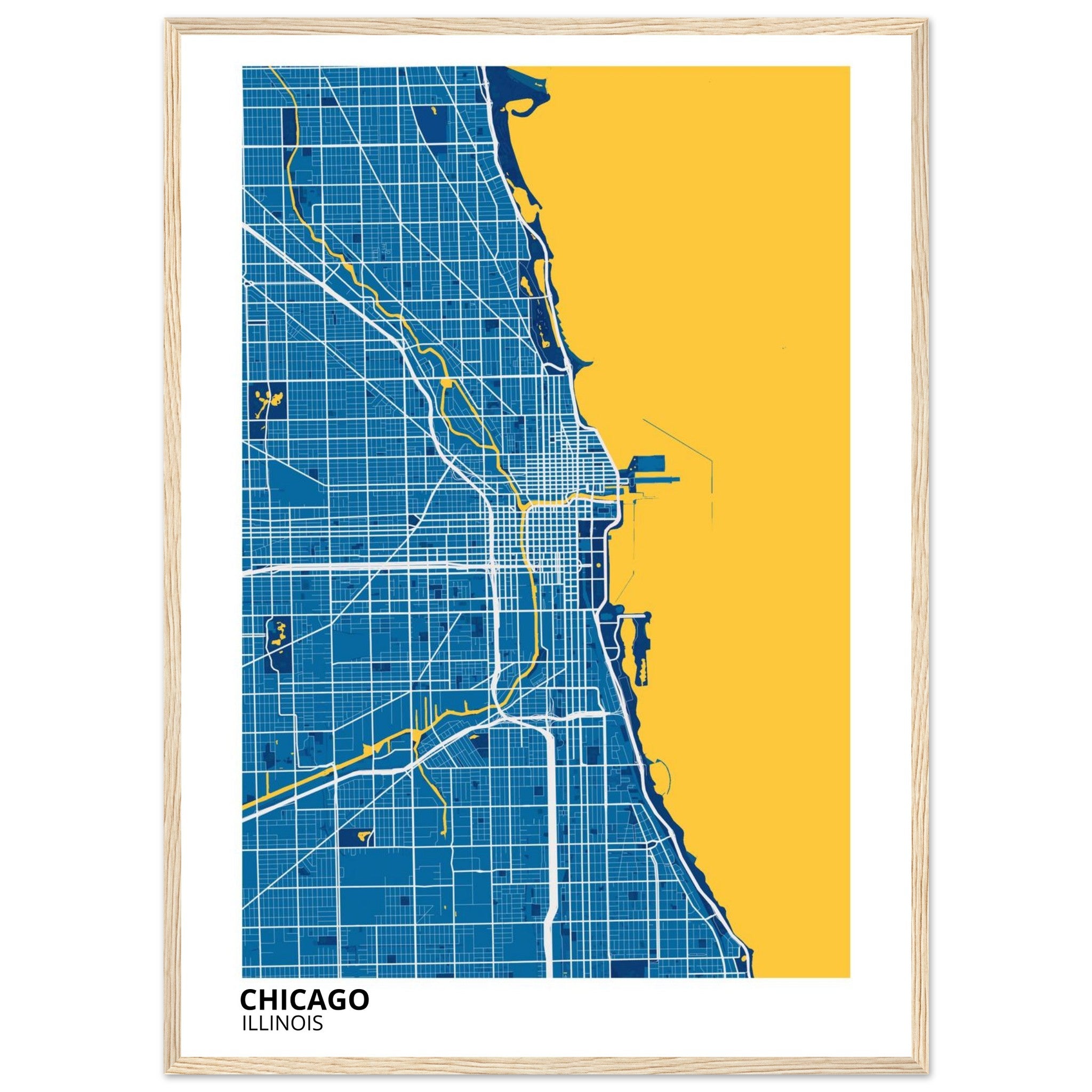 chicago map poster print