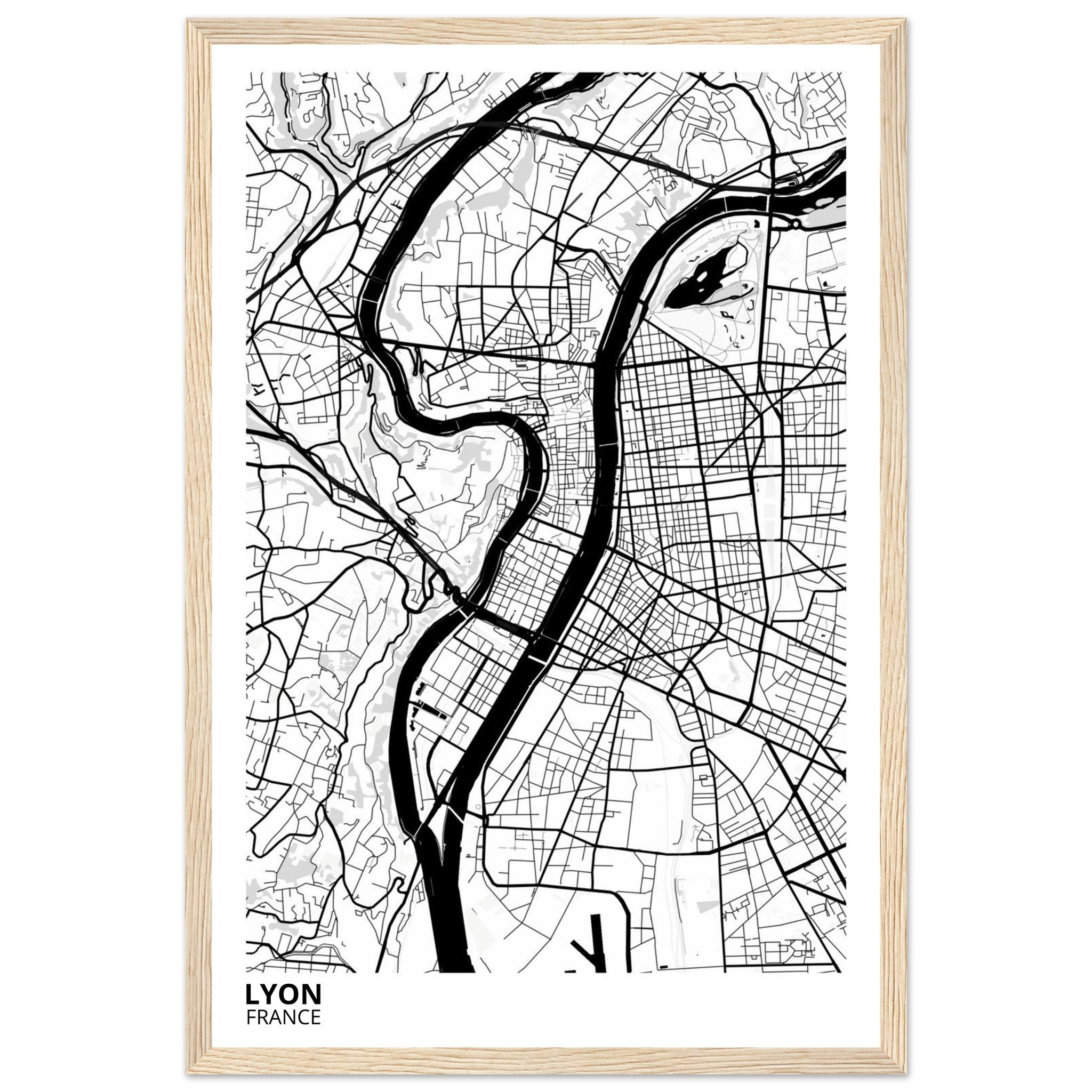 Lyon France City Map Poster | Custom Map Art Print - Ink And Atlas