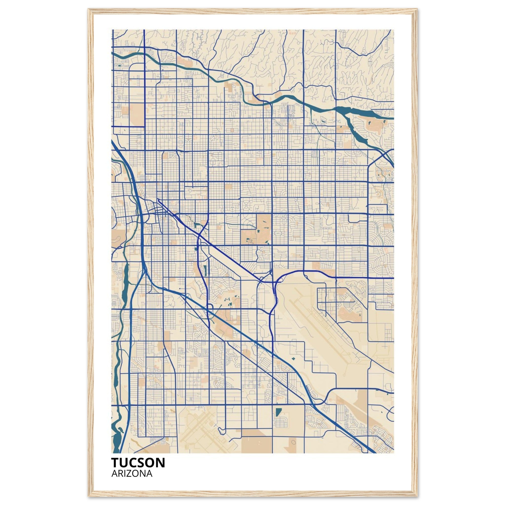 tucson map poster print