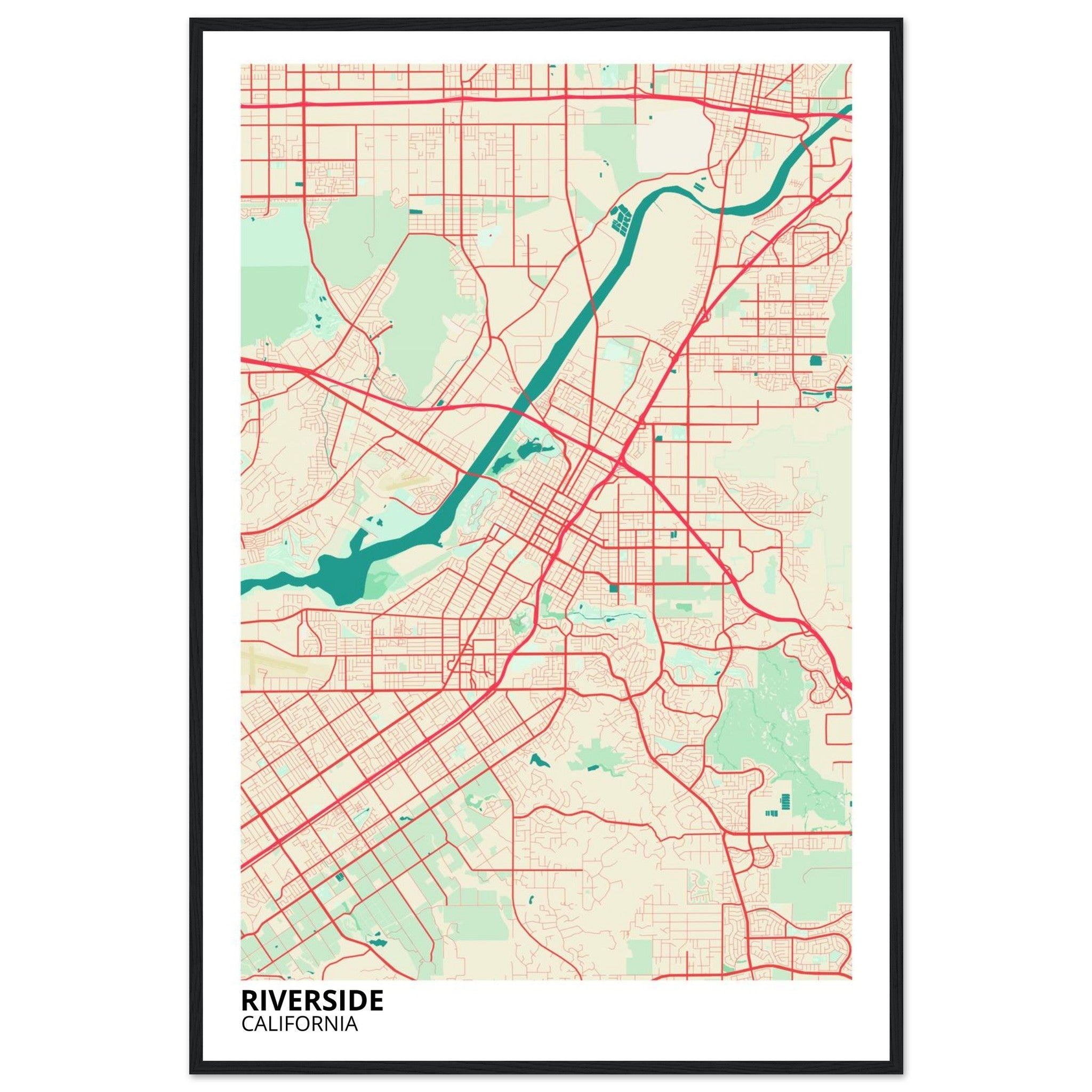 riverside map poster print