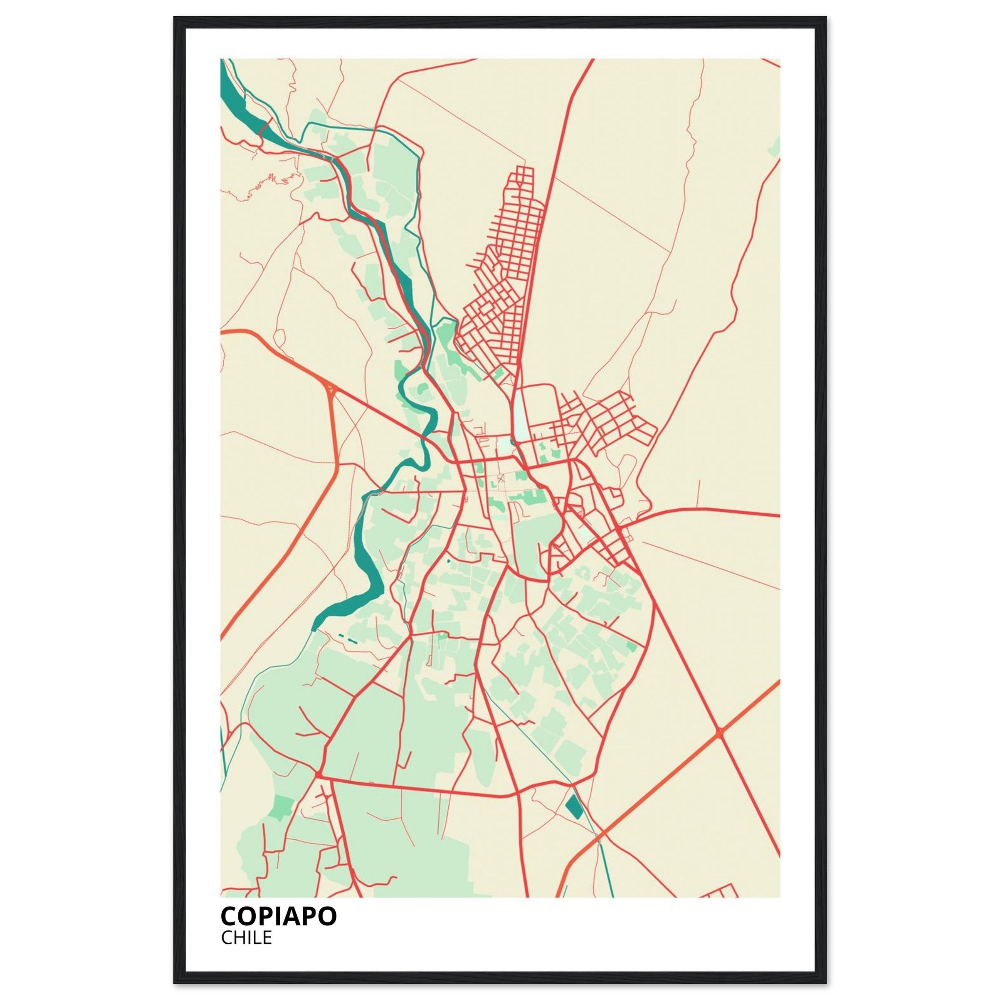 Copiapo Chile City Map Poster | Custom Map Art Print - Ink And Atlas