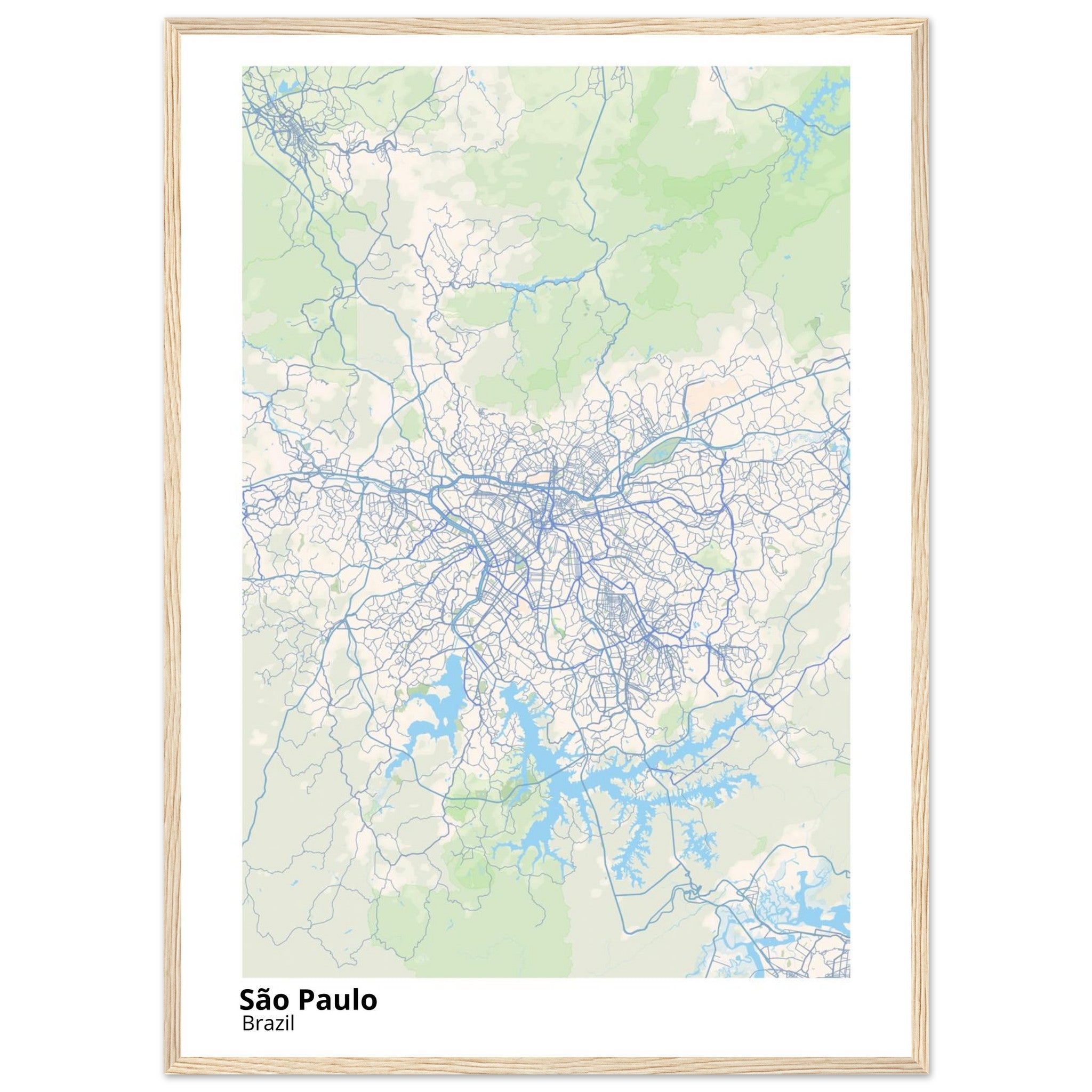 Sao Paulo Brazil City Map Poster | Custom Map Art Print - Ink And Atlas