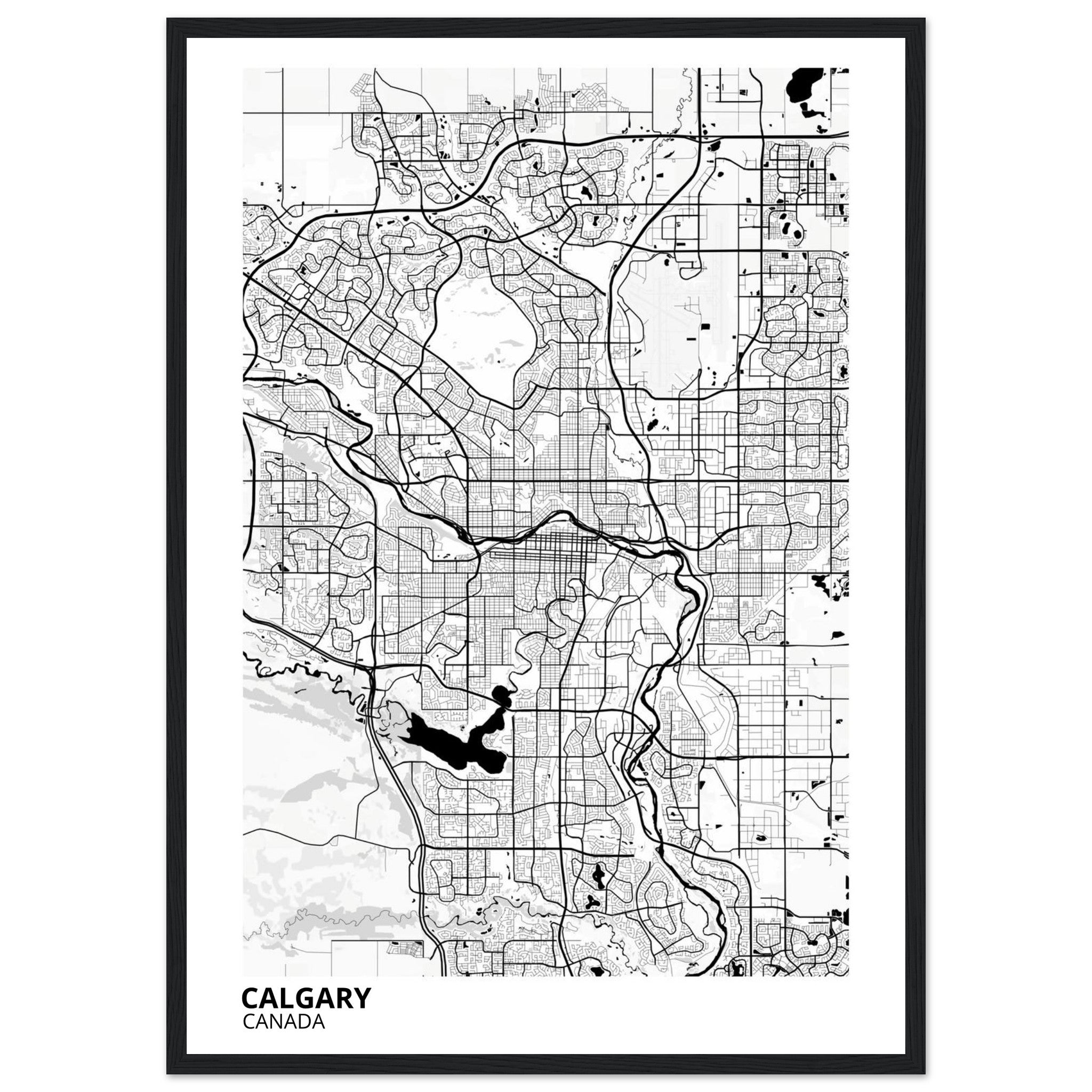 Calgary Canada City Map Poster | Custom Map Art Print - Ink And Atlas