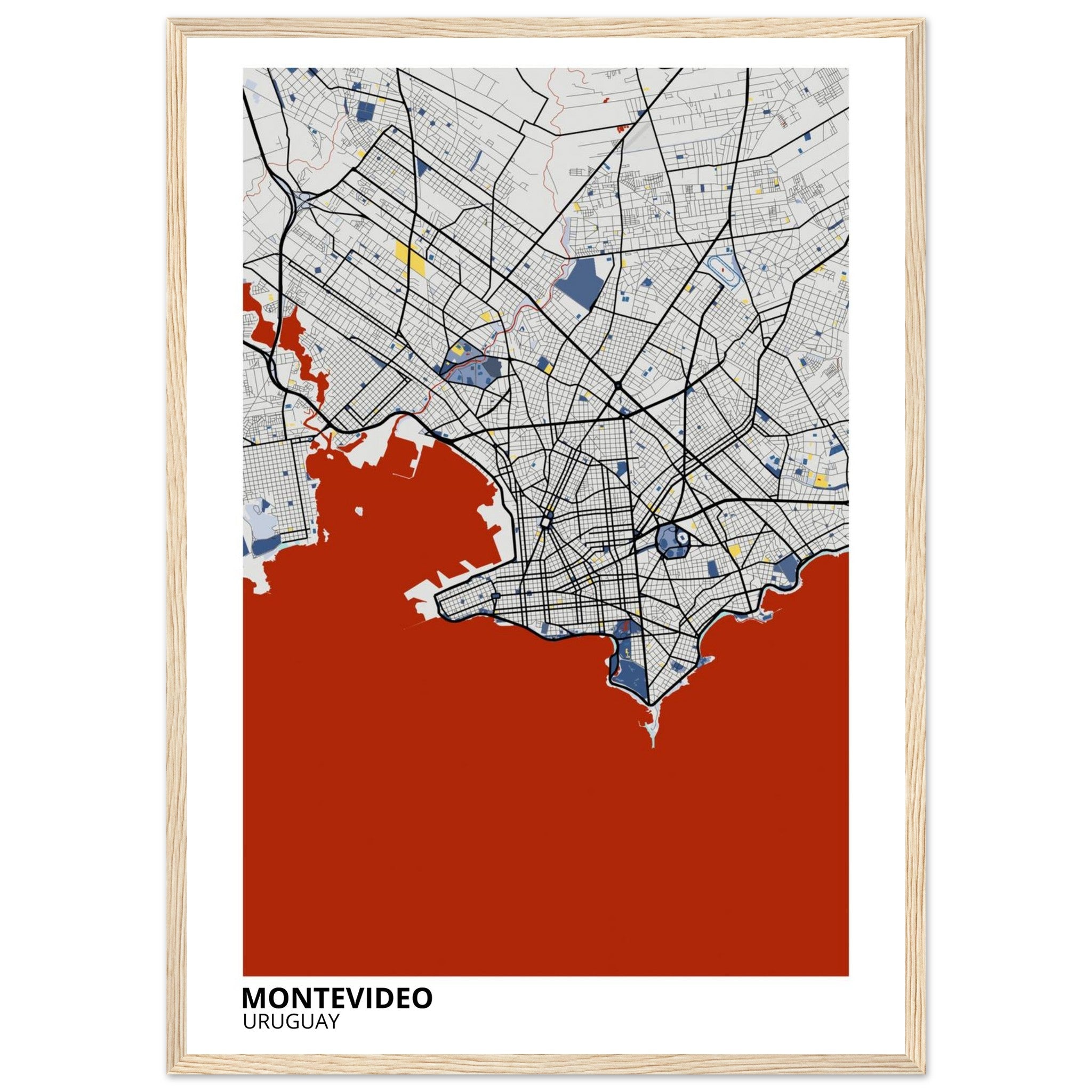 Montevideo Uruguay City Map Poster | Custom Map Art Print - Ink And Atlas