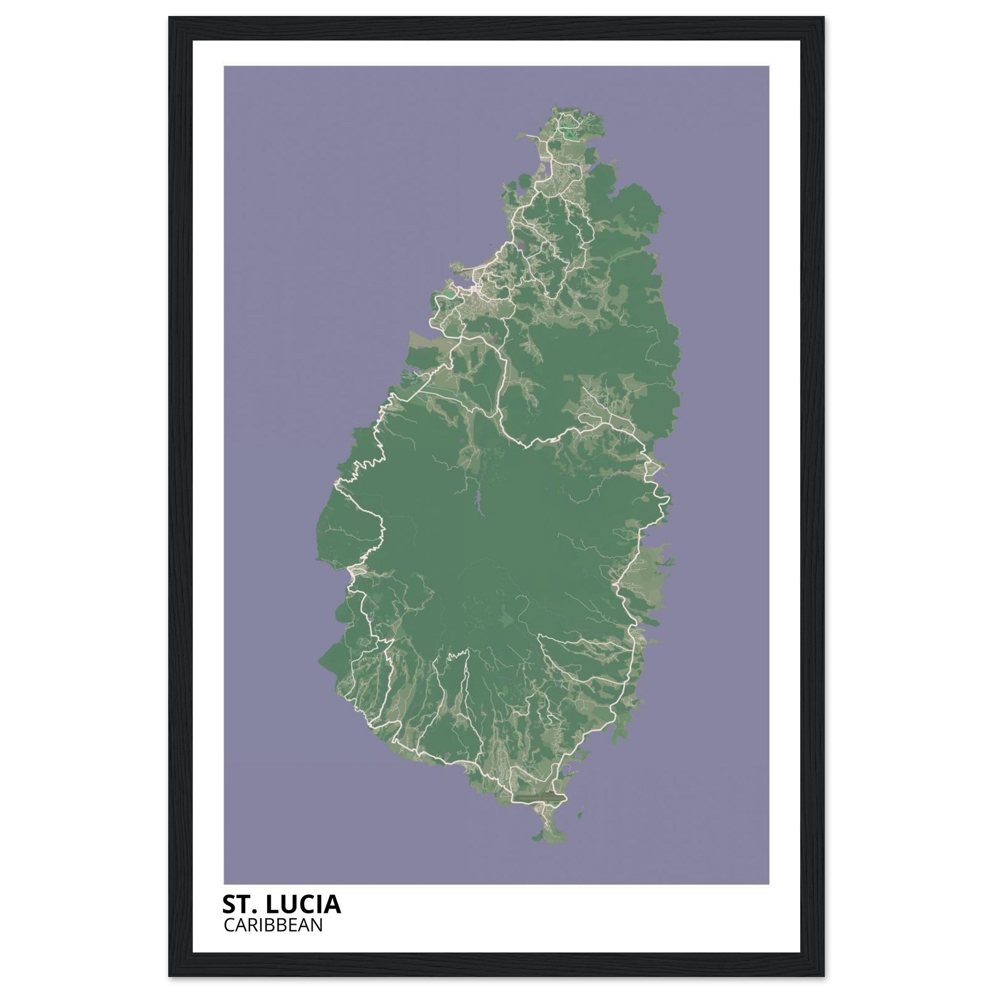 St. Lucia Caribbean City Map Poster | Custom Map Art Print - Ink And Atlas