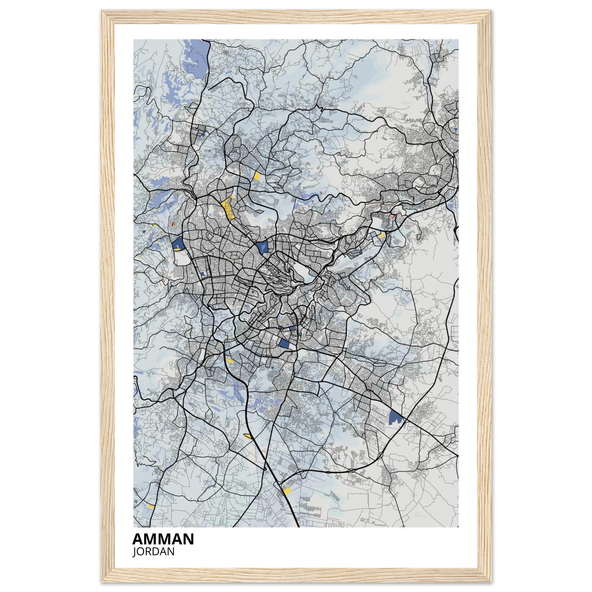 Amman Jordan City Map Poster | Custom Map Art Print - Ink And Atlas