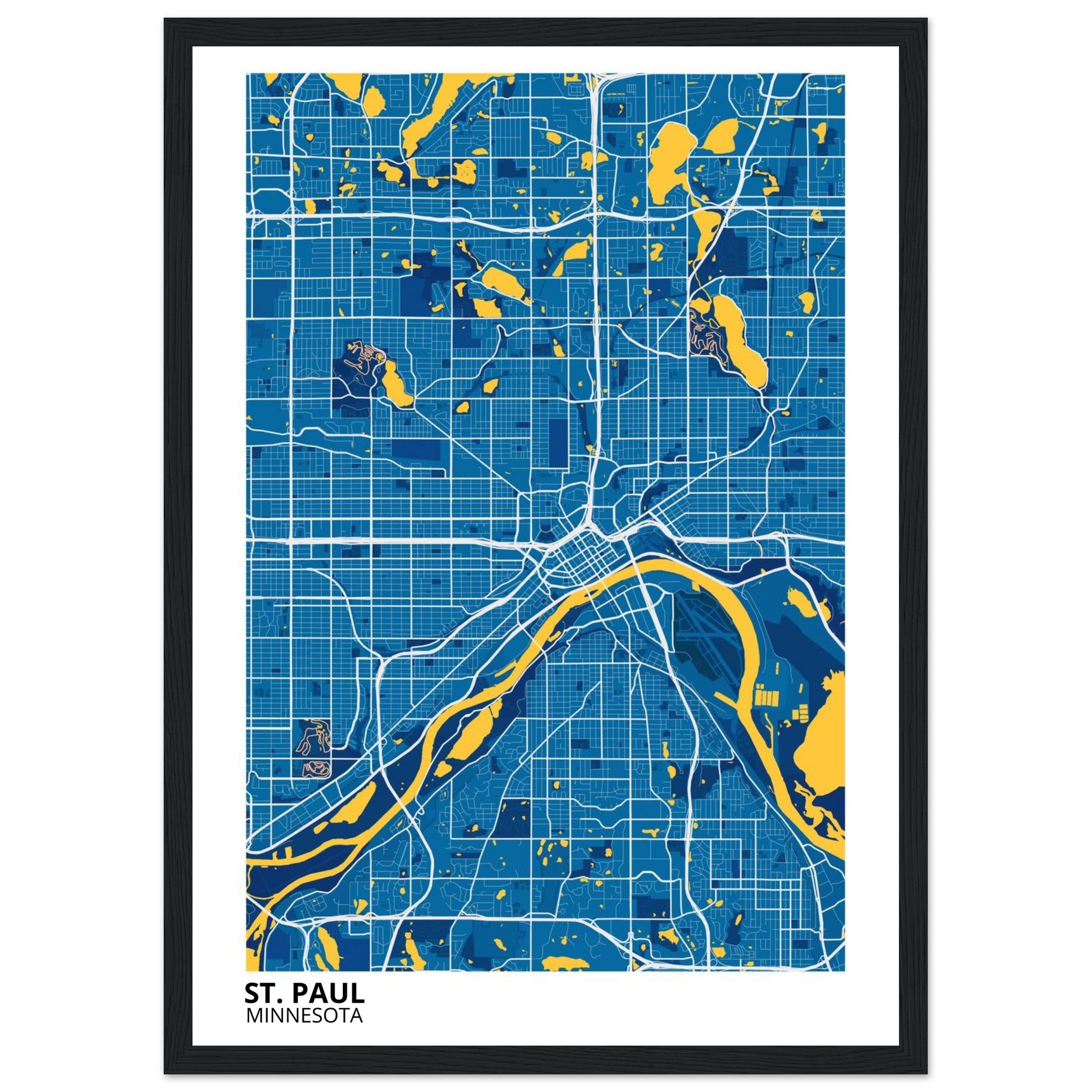 st paul map poster print