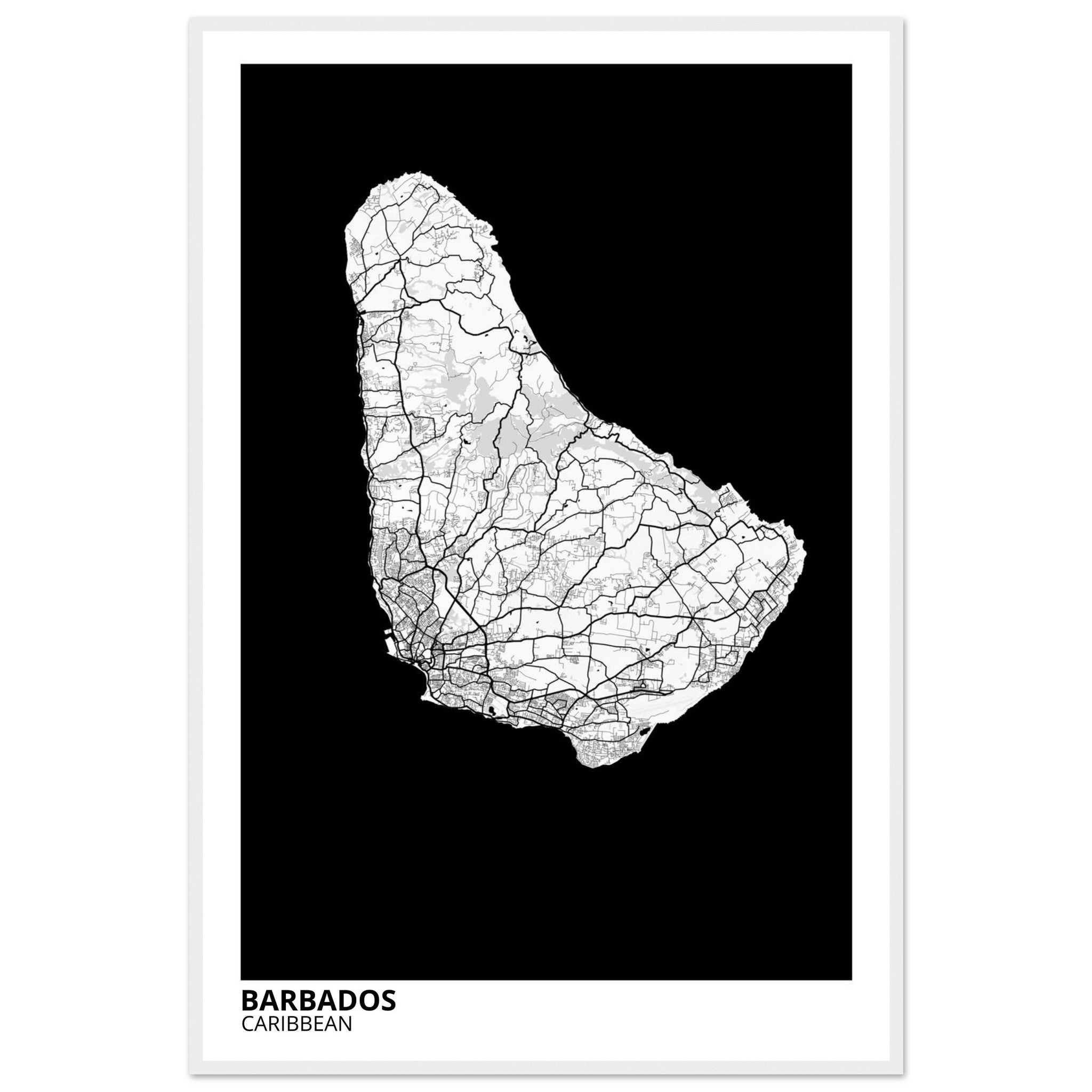 Barbados Caribbean City Map Poster | Custom Map Art Print - Ink And Atlas