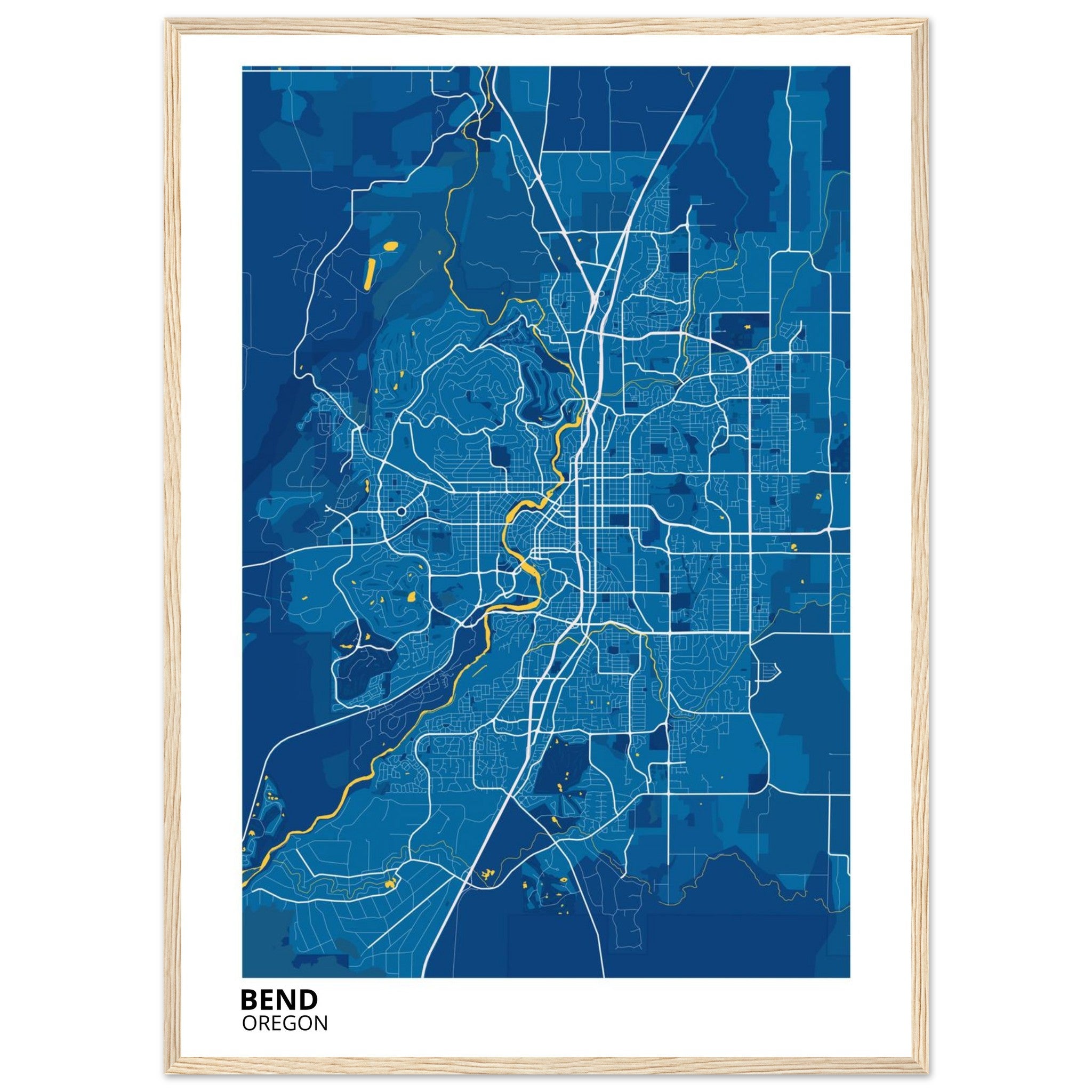 Bend Oregon City Map Poster | Custom Map Art Print - Ink And Atlas