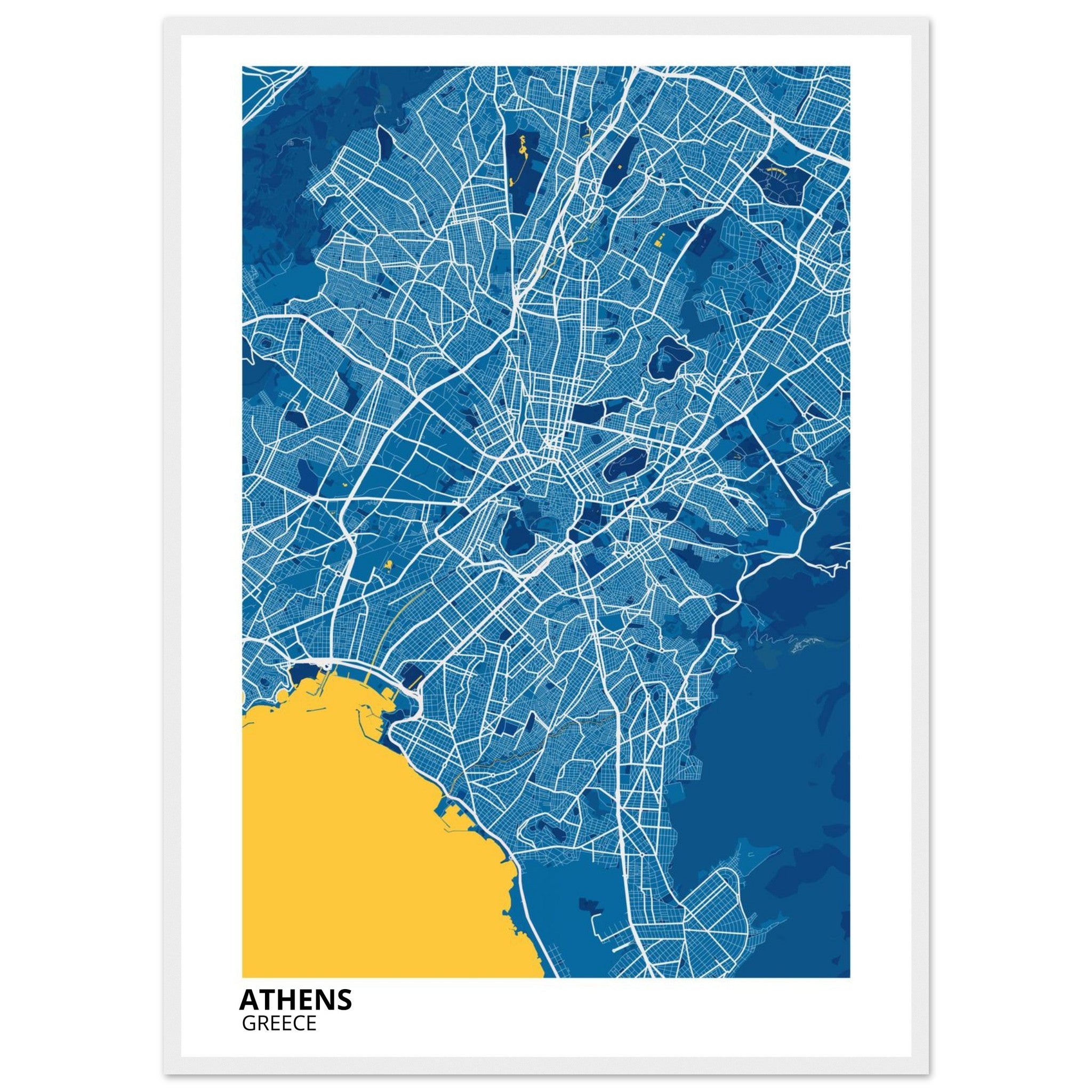 Athens Greece City Map Poster | Custom Map Art Print - Ink And Atlas