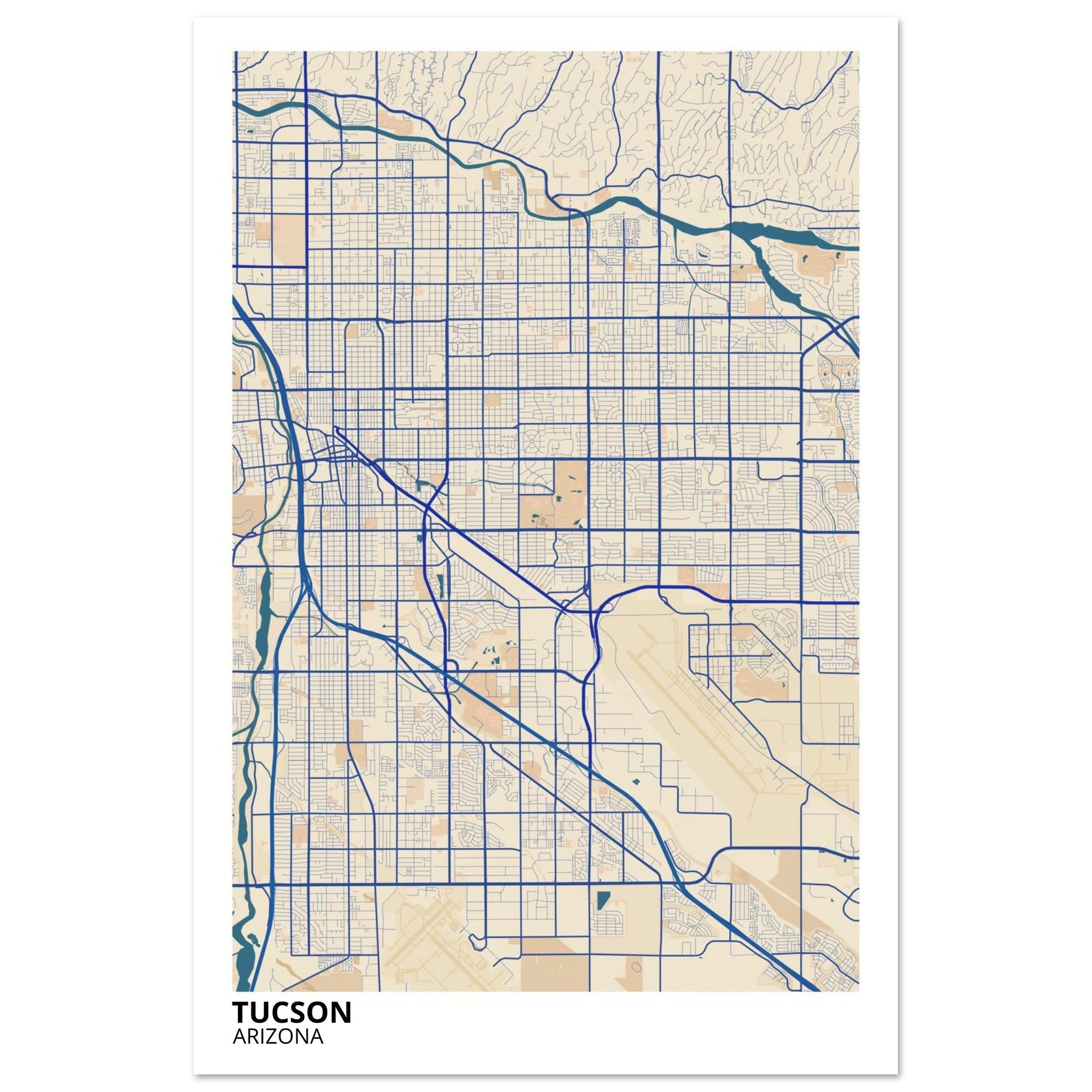 tucson map poster print