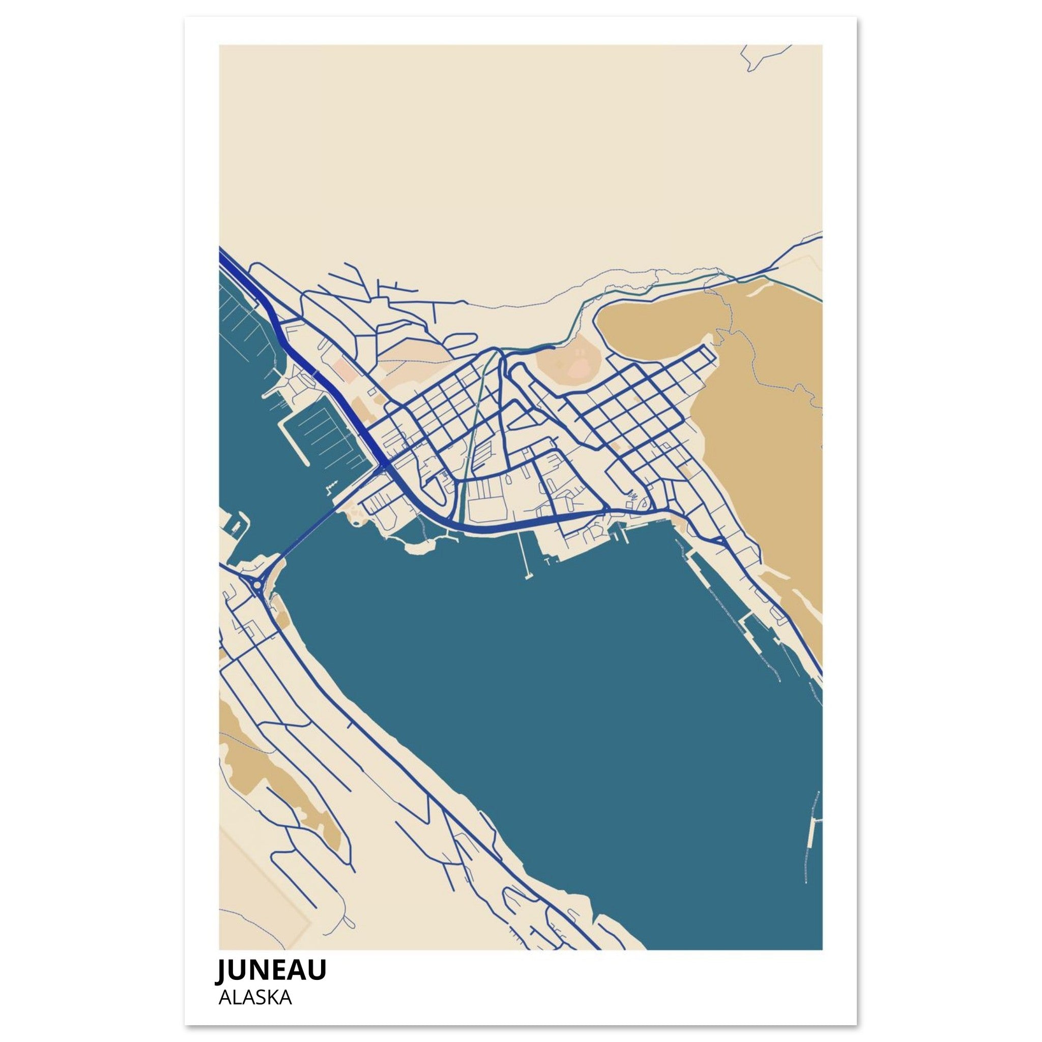 juneau map poster print