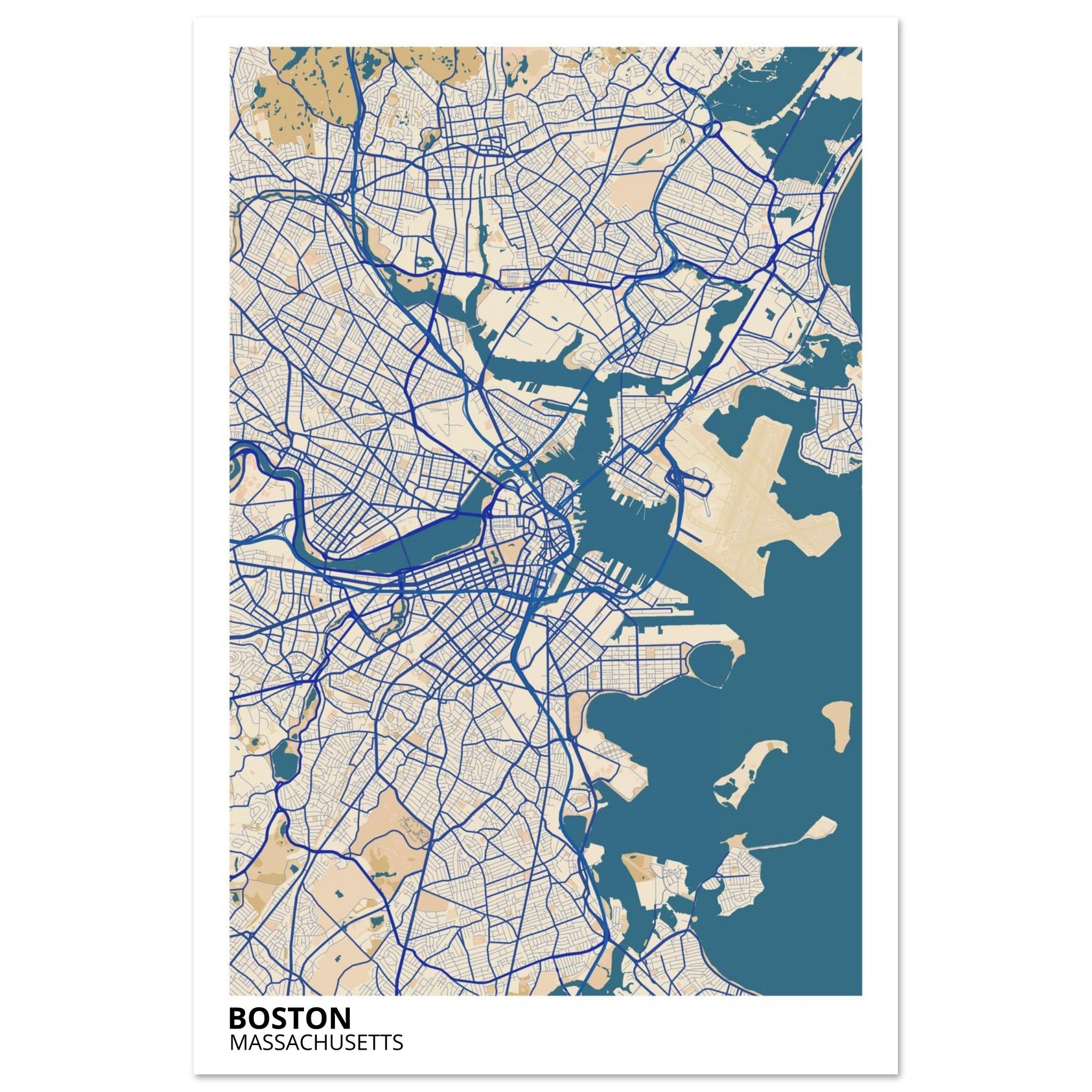 boston map poster print
