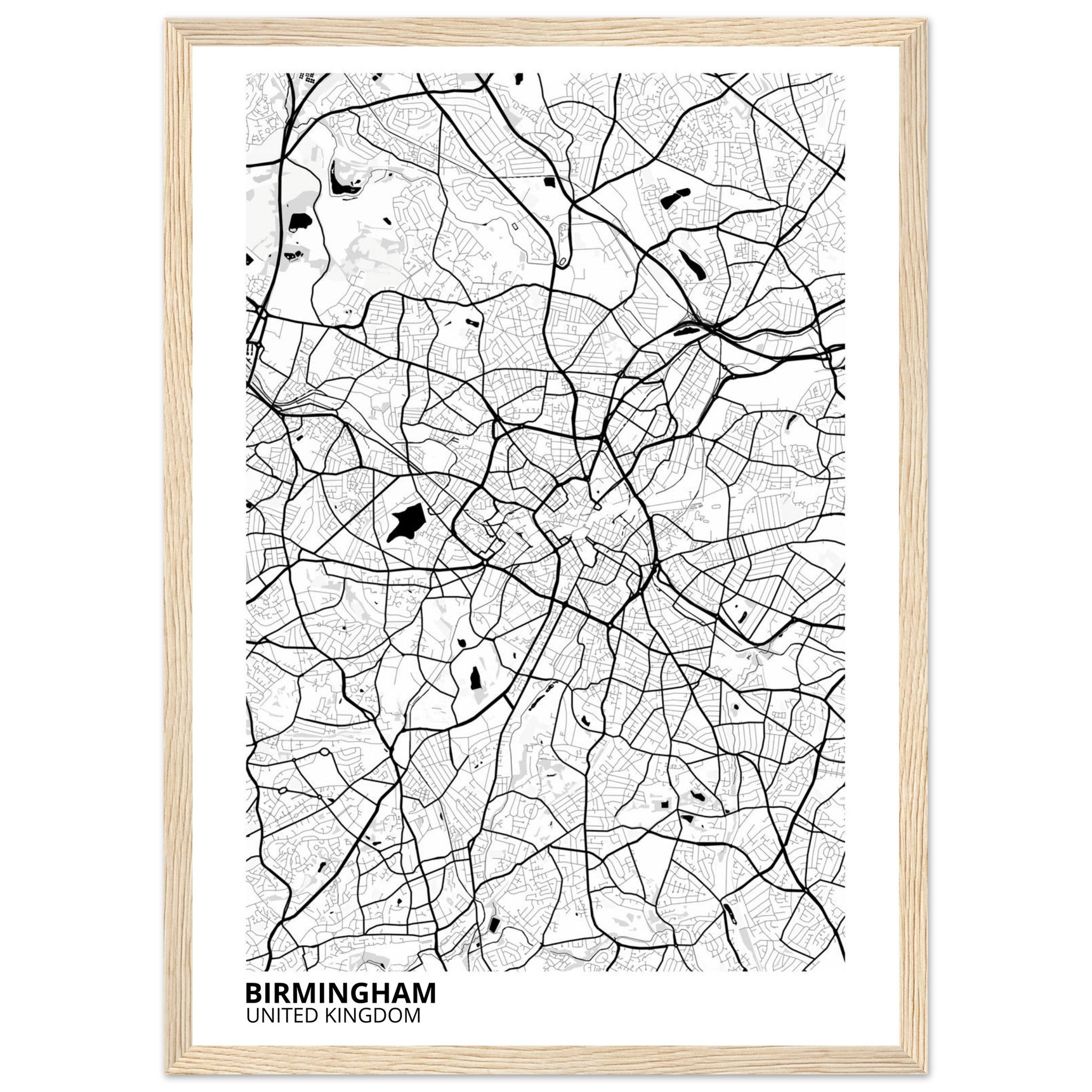 Birmingham United Kingdom City Map Poster | Custom Map Art Print - Ink And Atlas