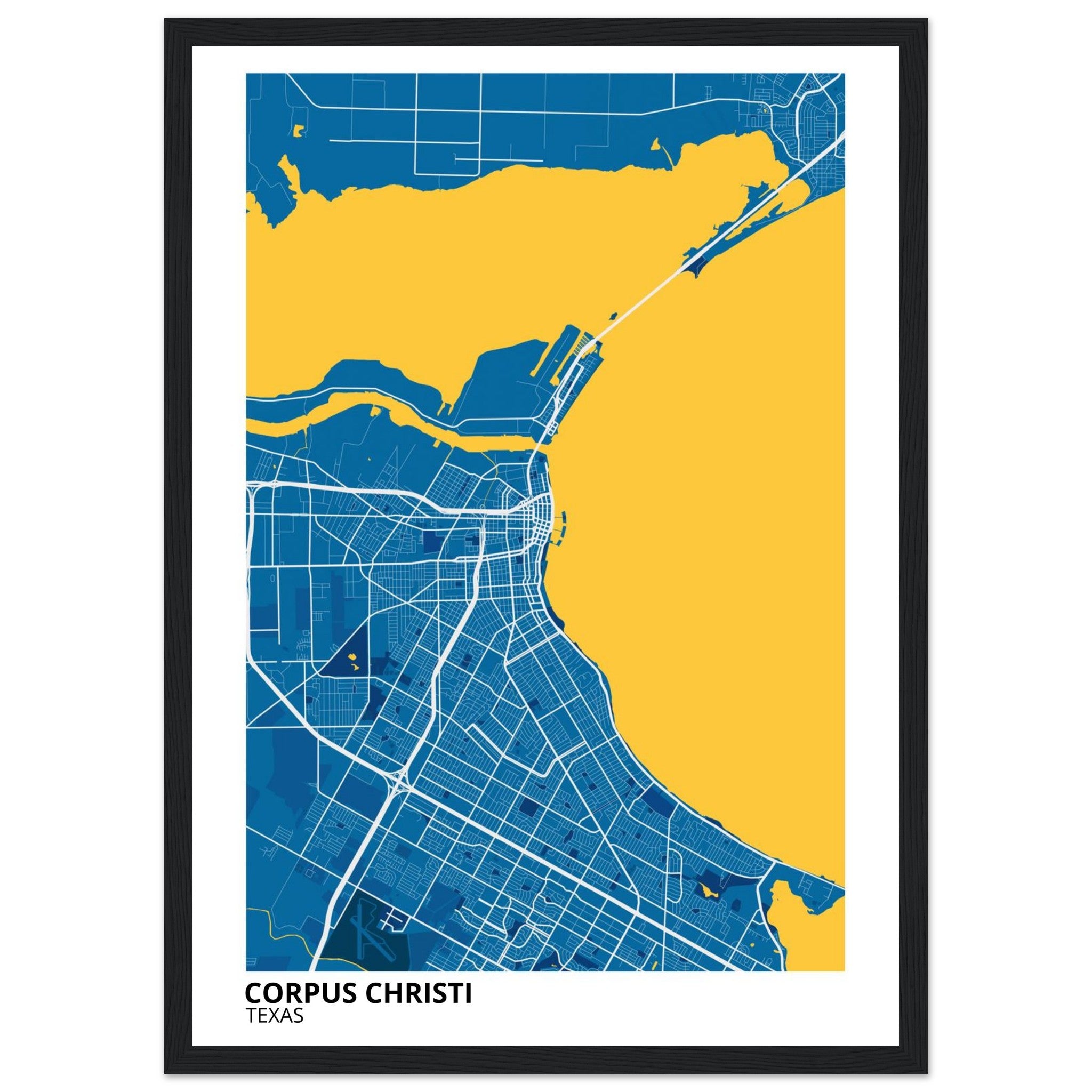 Corpus Christi Texas City Map Poster | Custom Map Art Print - Ink And Atlas