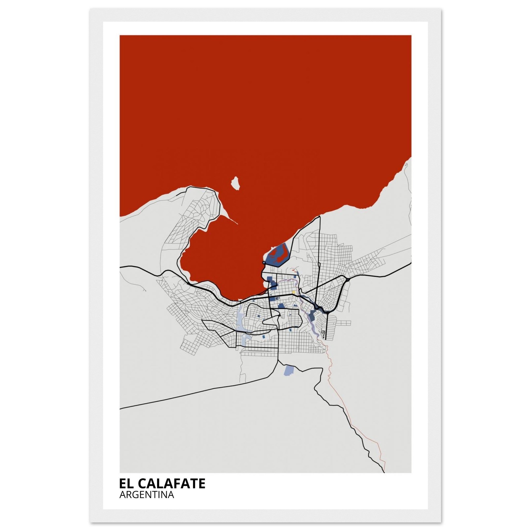 El Calafate Argentina City Map Poster | Custom Map Art Print - Ink And Atlas