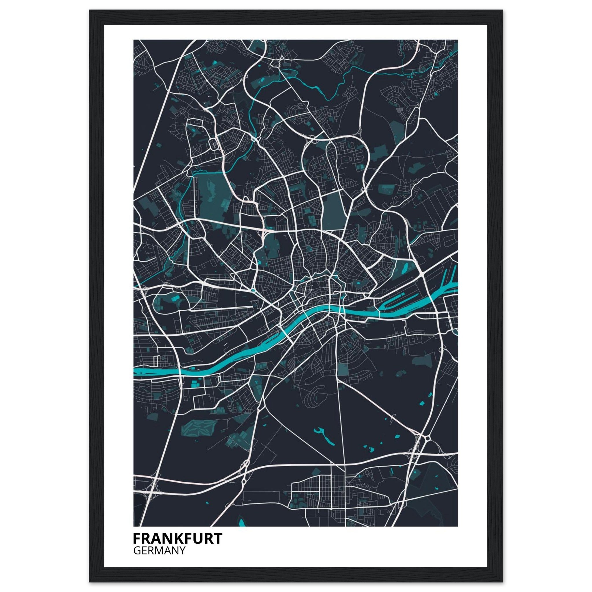 Frankfurt Germany City Map Poster | Custom Map Art Print - Ink And Atlas