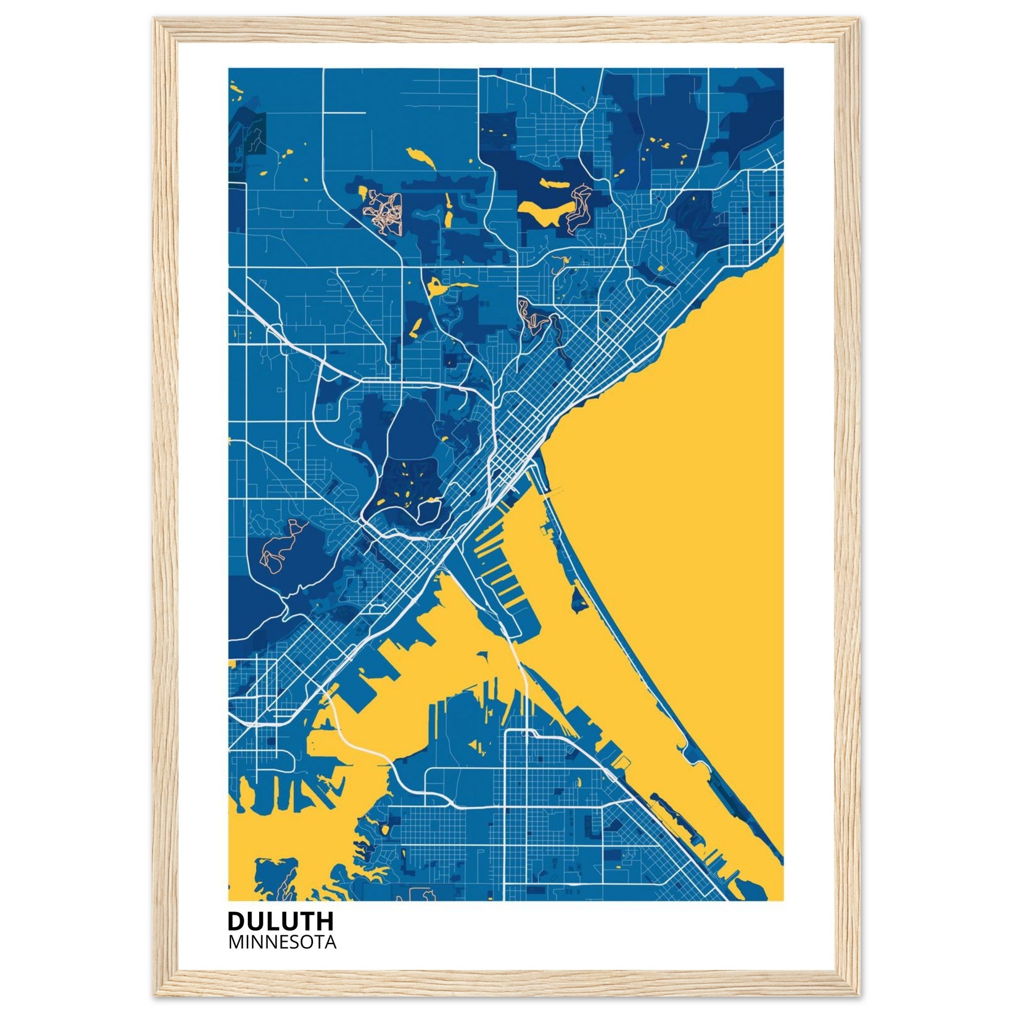 Duluth Minnesota City Map Poster | Custom Map Art Print - Ink And Atlas