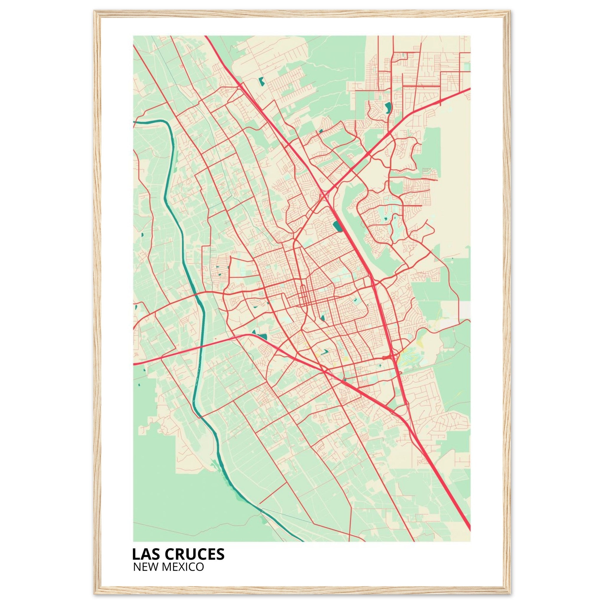 Las Cruces New Mexico City Map Poster | Custom Map Art Print - Ink And Atlas